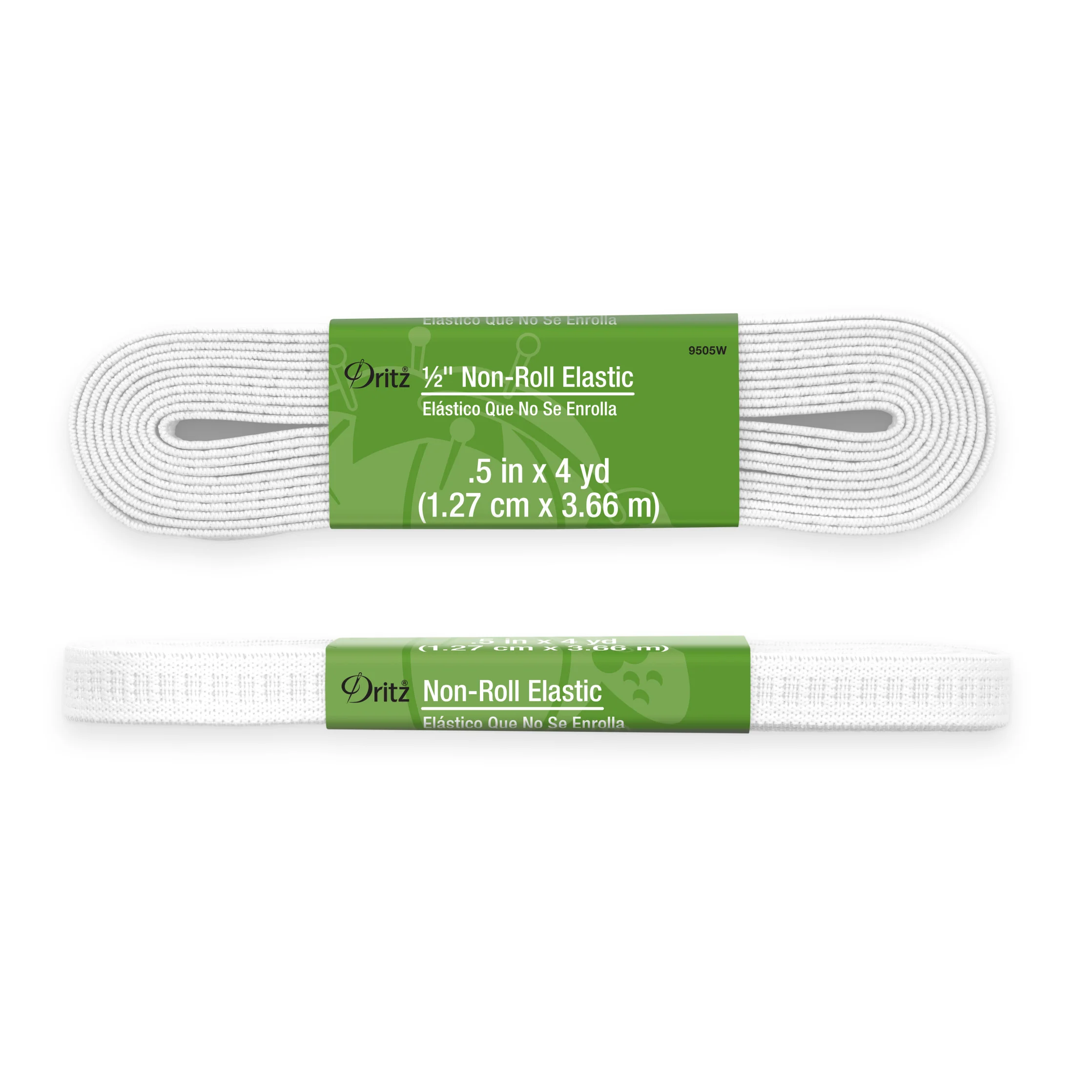 1/2" Non-Roll Elastic, White - Image 6