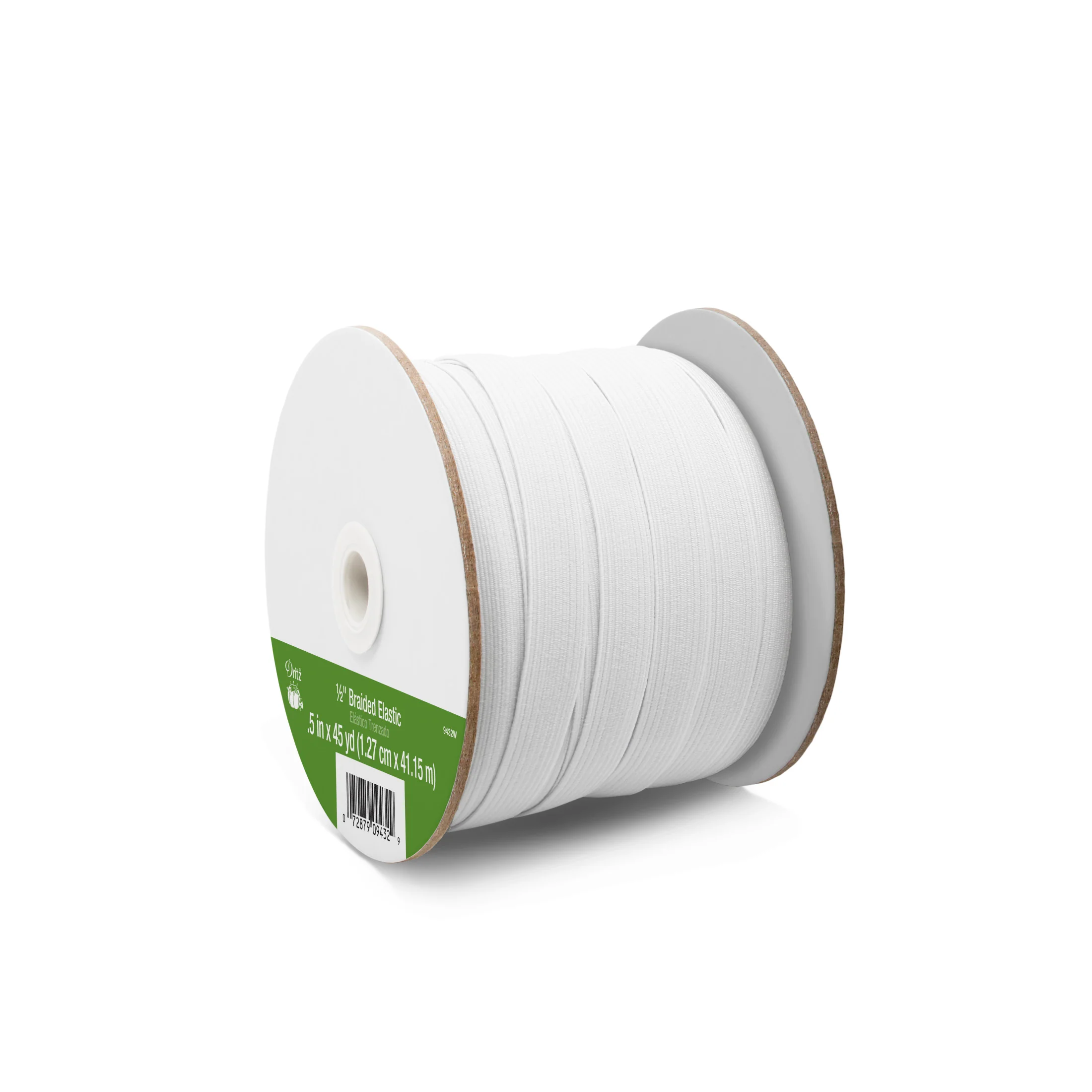 1/2" Braided Elastic, White - Image 10