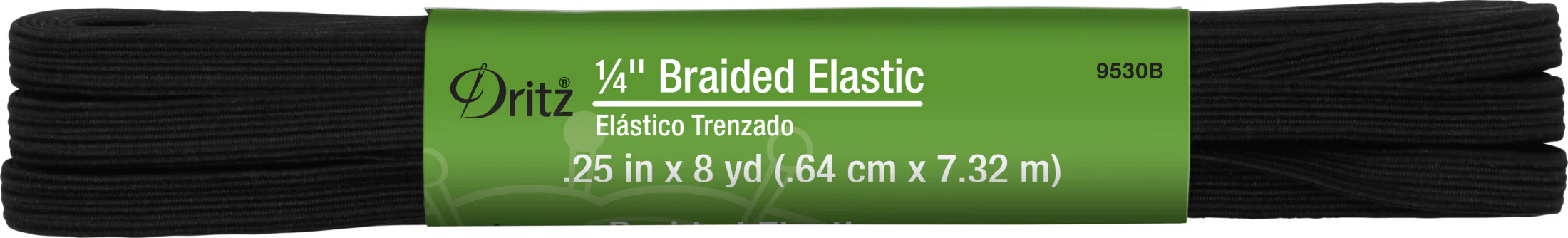 1/4" Braided Elastic, Black - Image 6