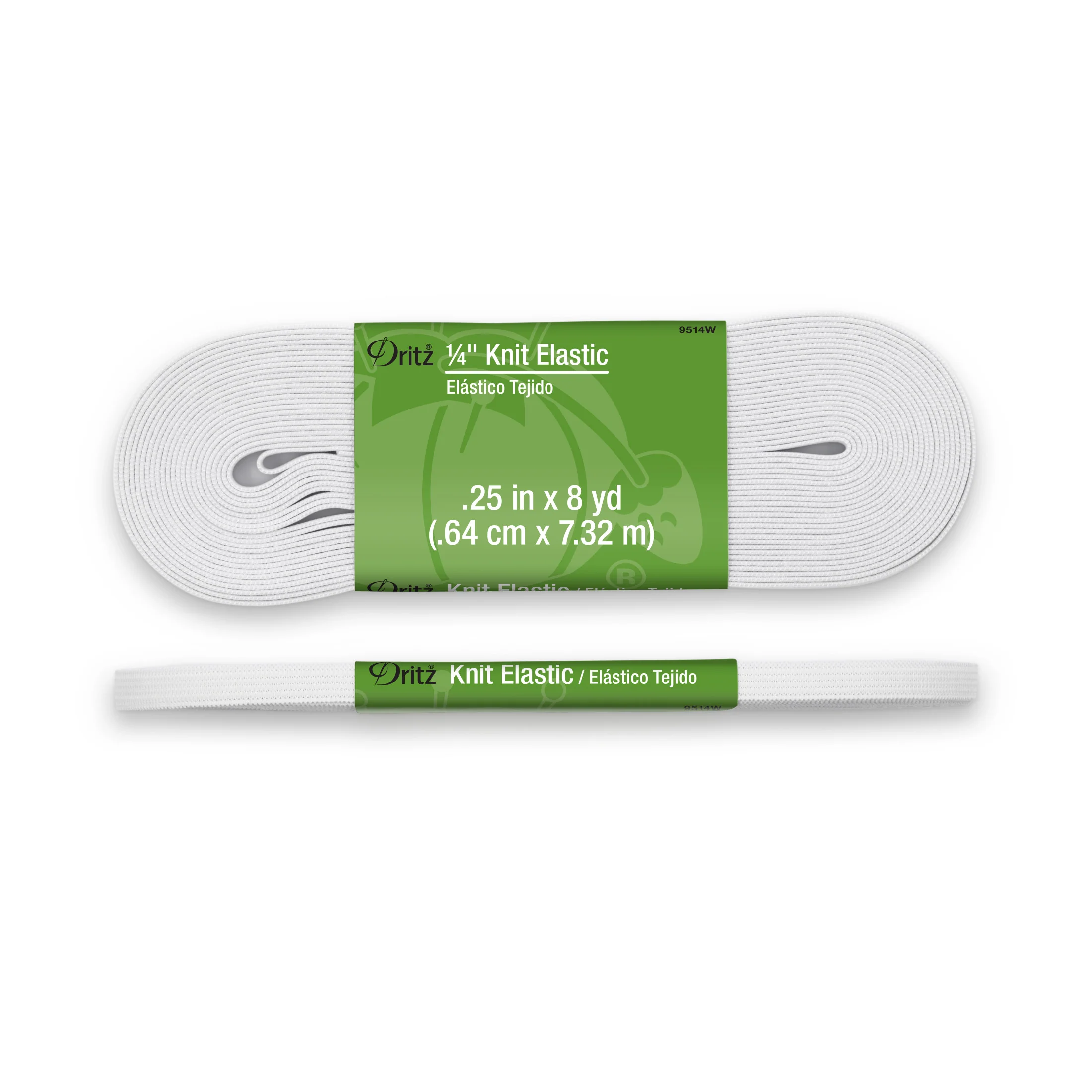 1/4" Knit Elastic, White - Image 6