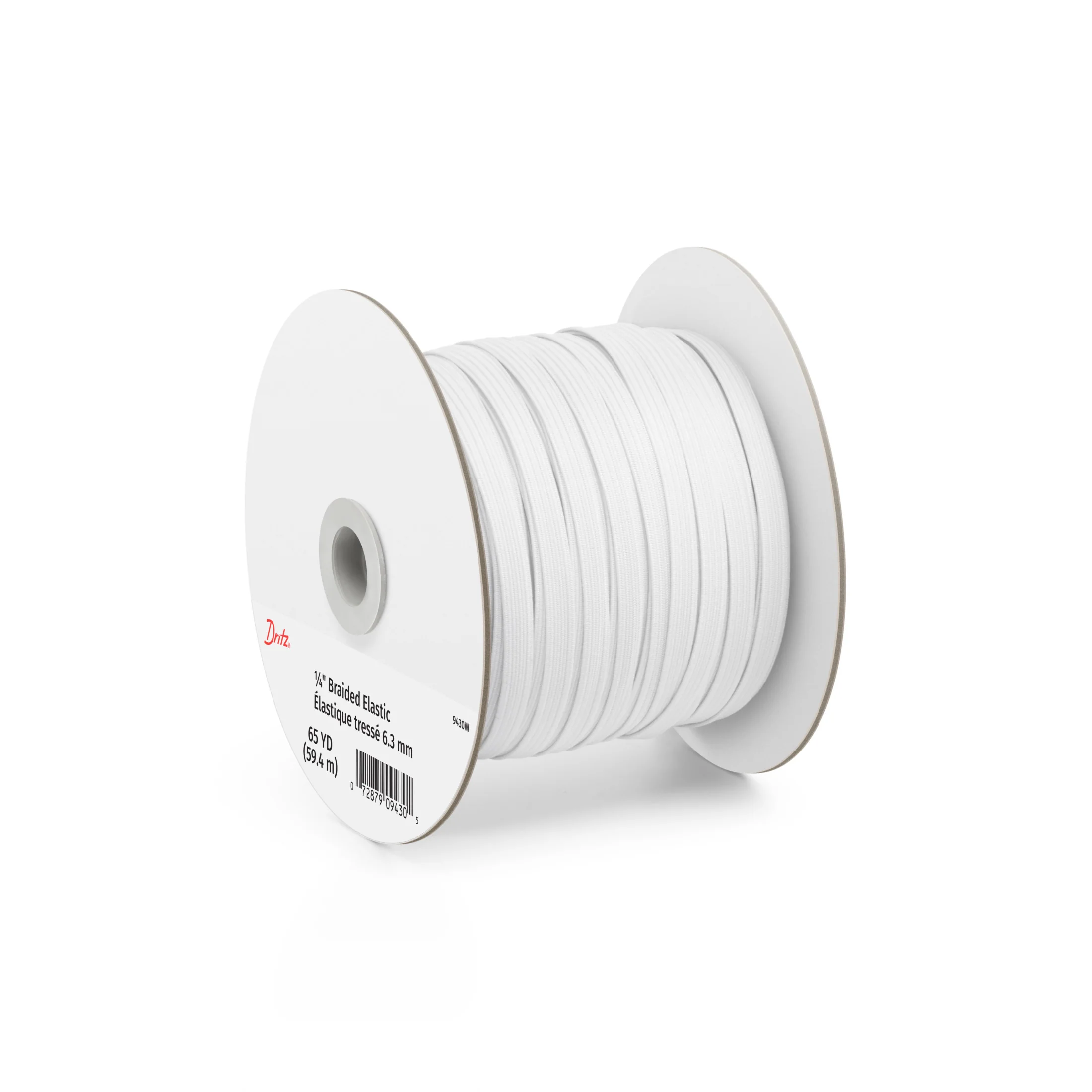 1/4" Braided Elastic, White - Image 12