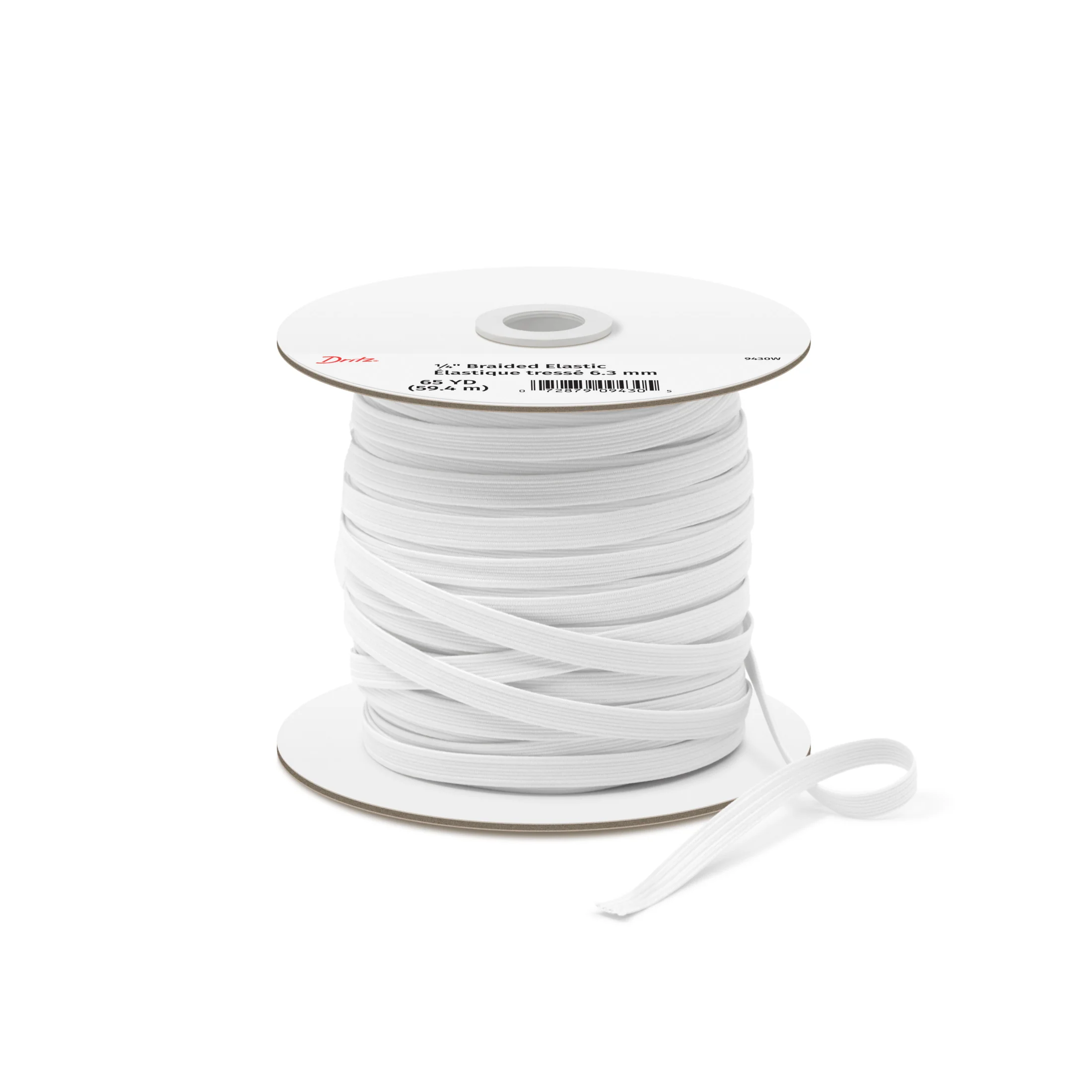 1/4" Braided Elastic, White - Image 13
