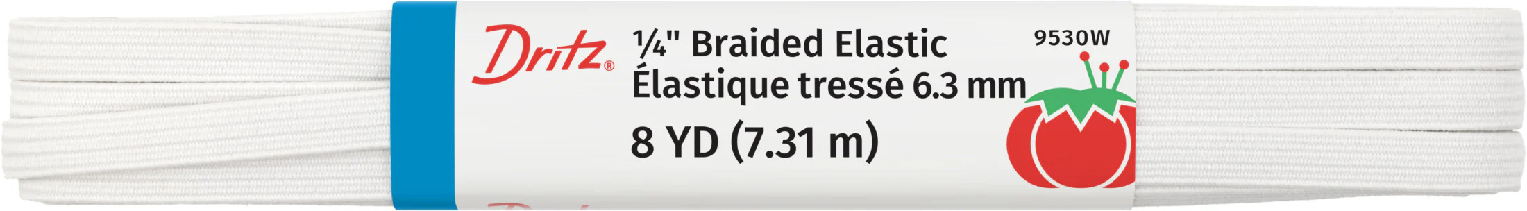 1/4" Braided Elastic, White - Image 6