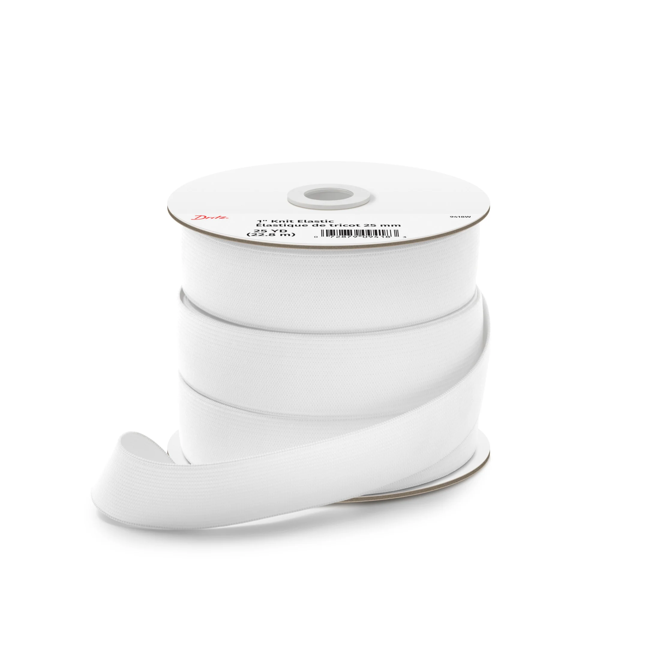 1" Knit Elastic, White - Image 10
