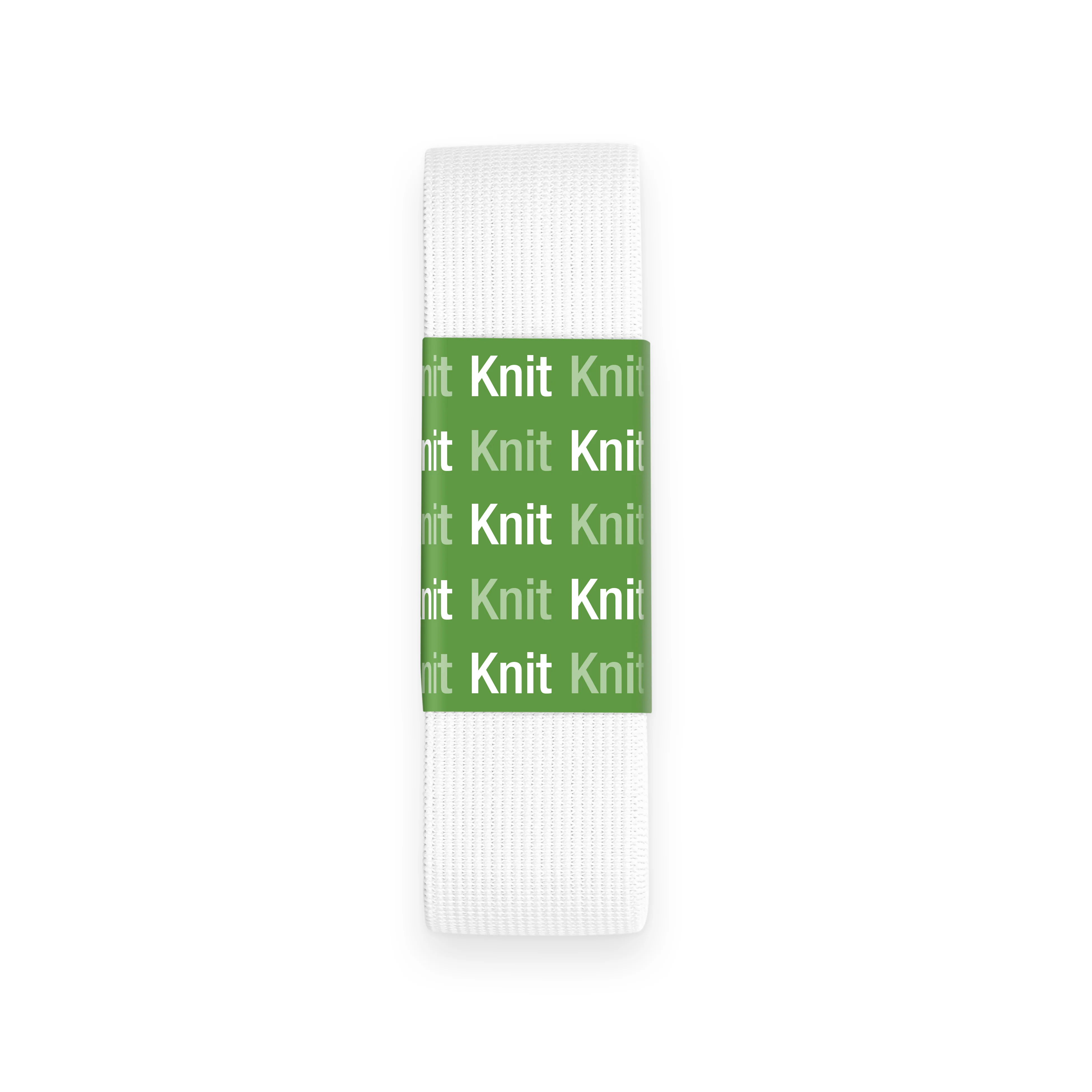 1" Knit Elastic, White - Image 2