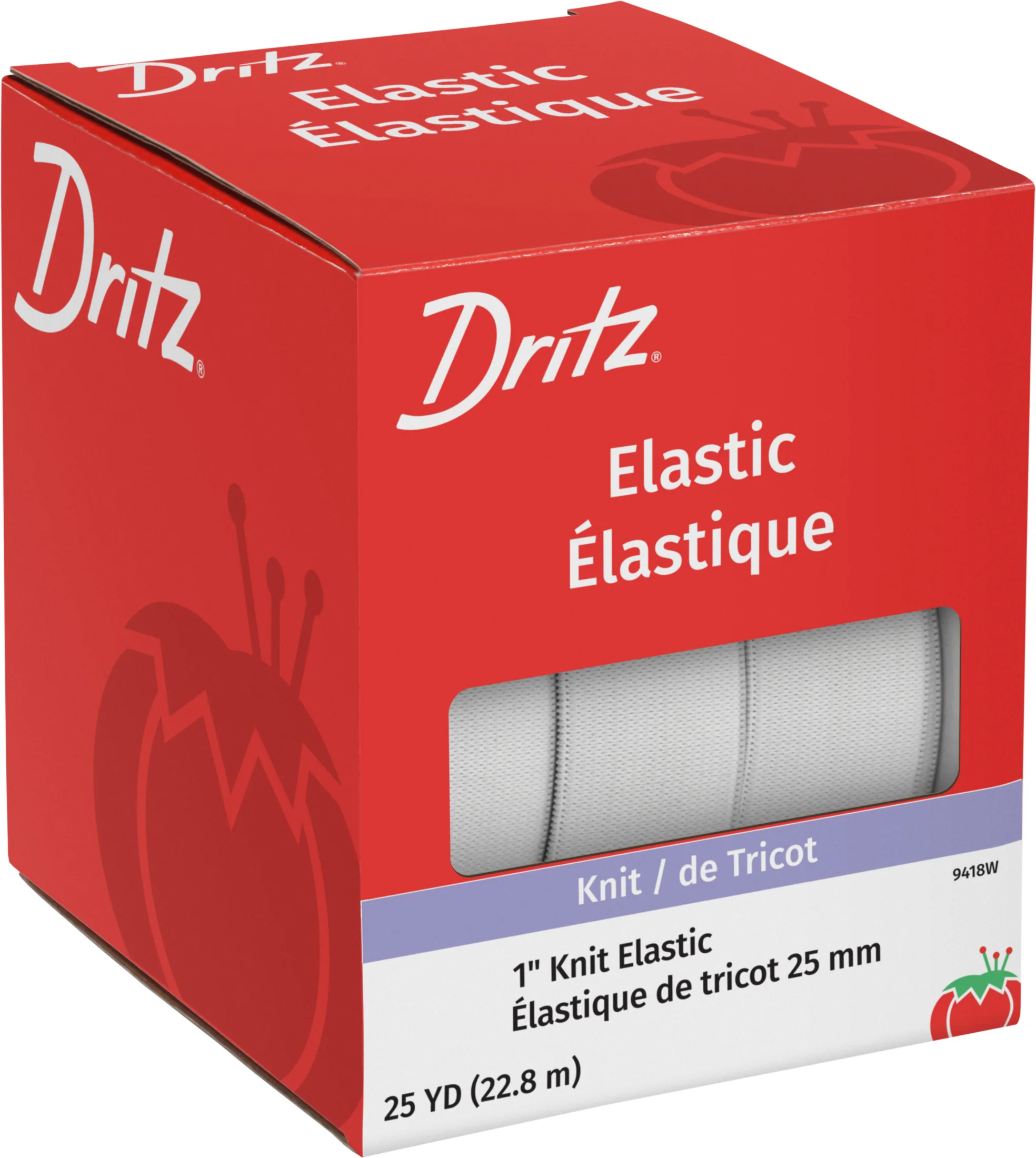 1" Knit Elastic, White - Image 8