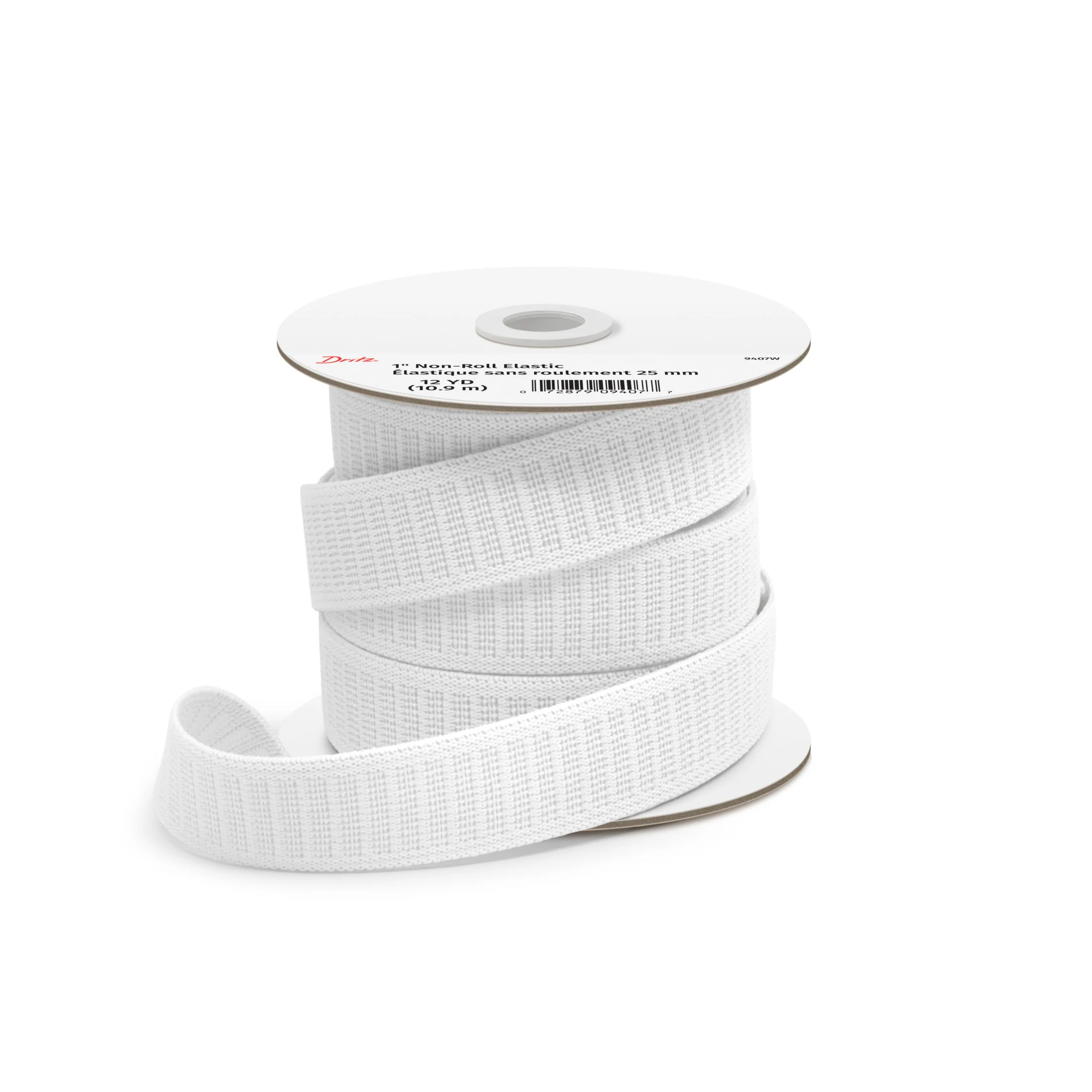 1" Non-Roll Elastic, White - Image 7