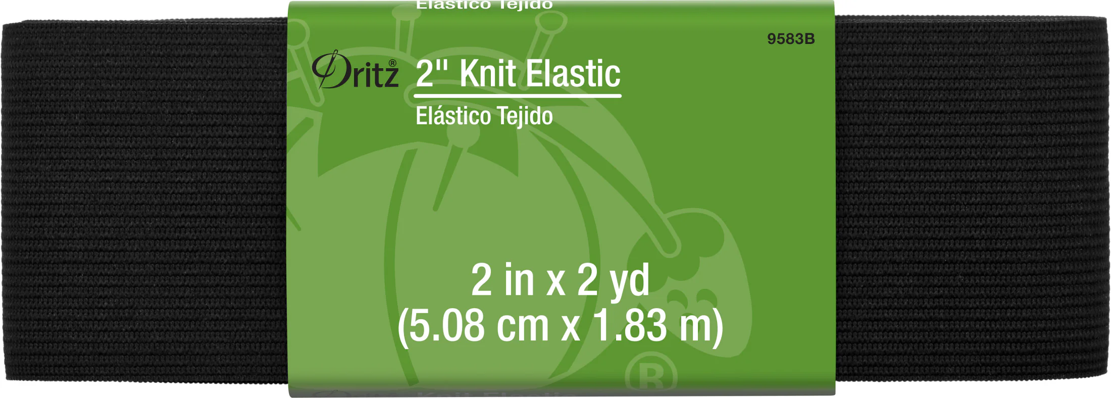 2" Knit Elastic, Black