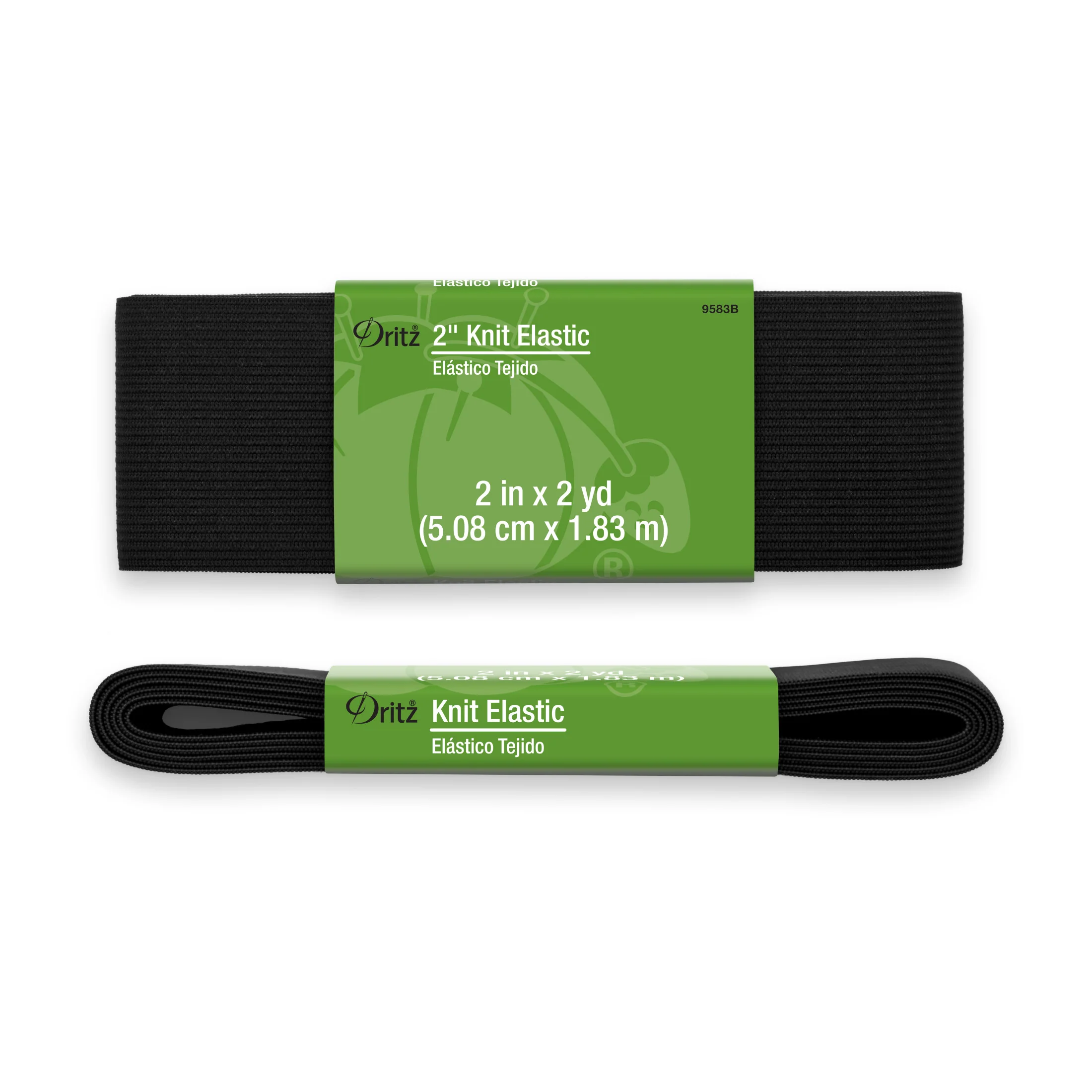 2" Knit Elastic, Black - Image 2