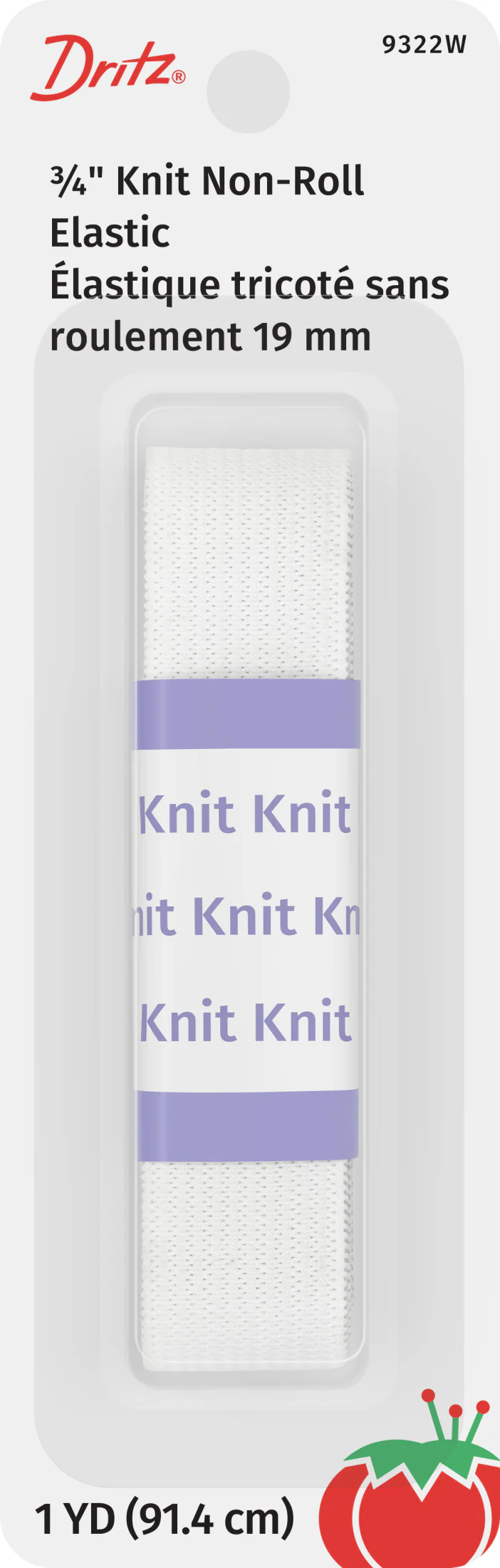 3/4" Knit Non-Roll Elastic, White