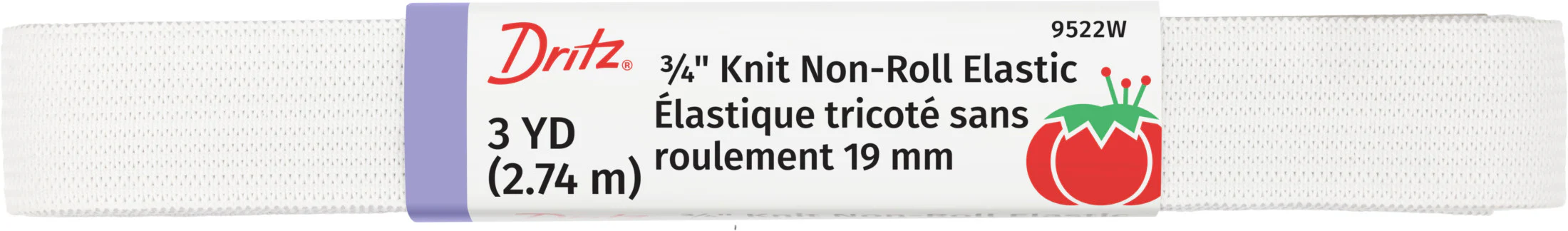 3/4" Knit Non-Roll Elastic, White - Image 6