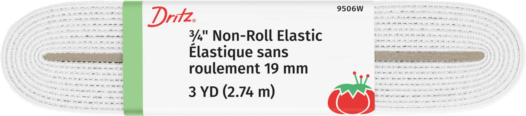 3/4" Non-Roll Elastic, White - Image 5
