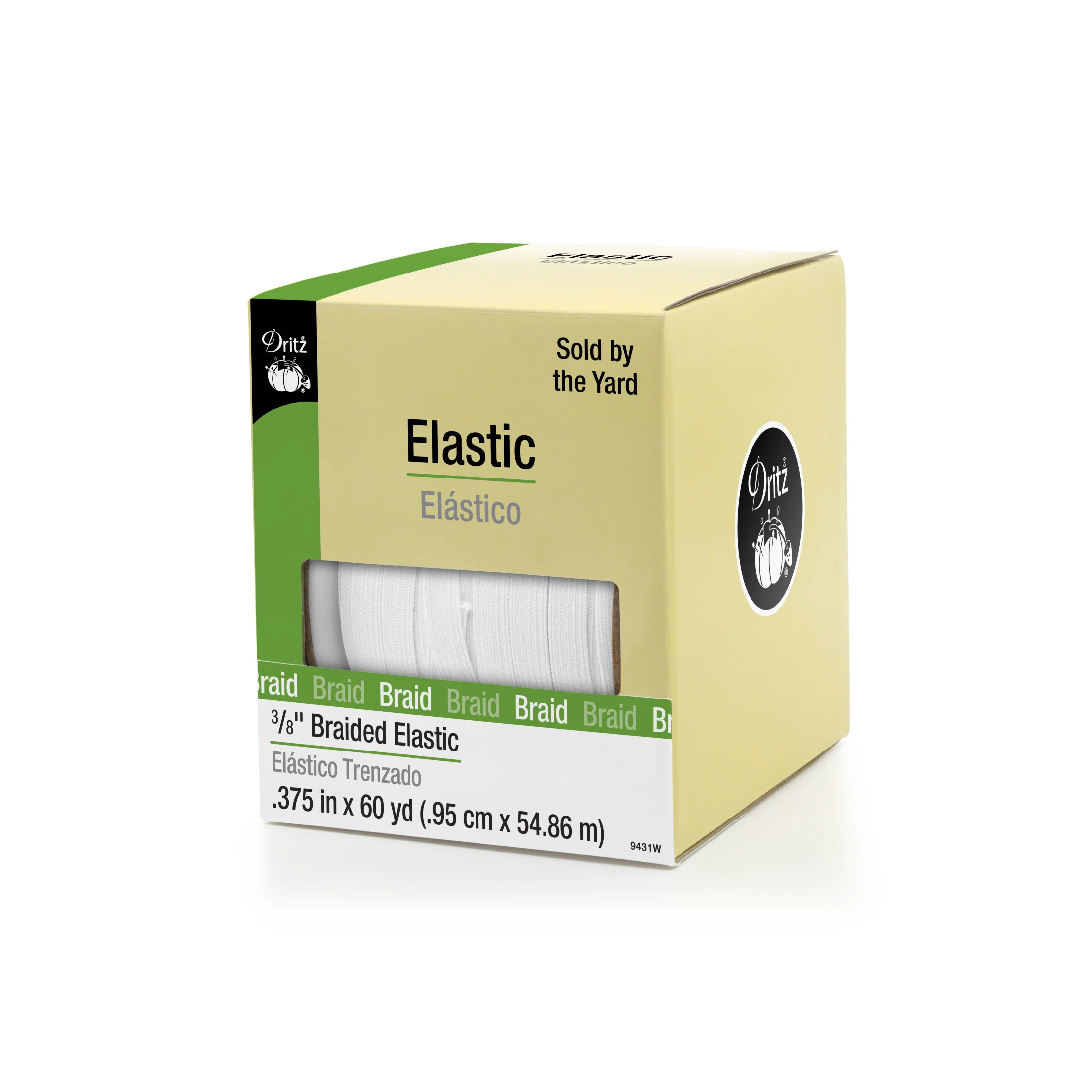 3/8" Braided Elastic, White - Image 6