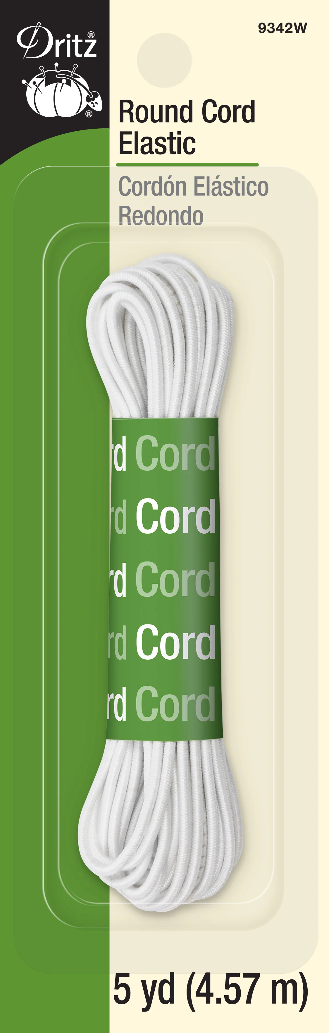Round Cord Elastic, White
