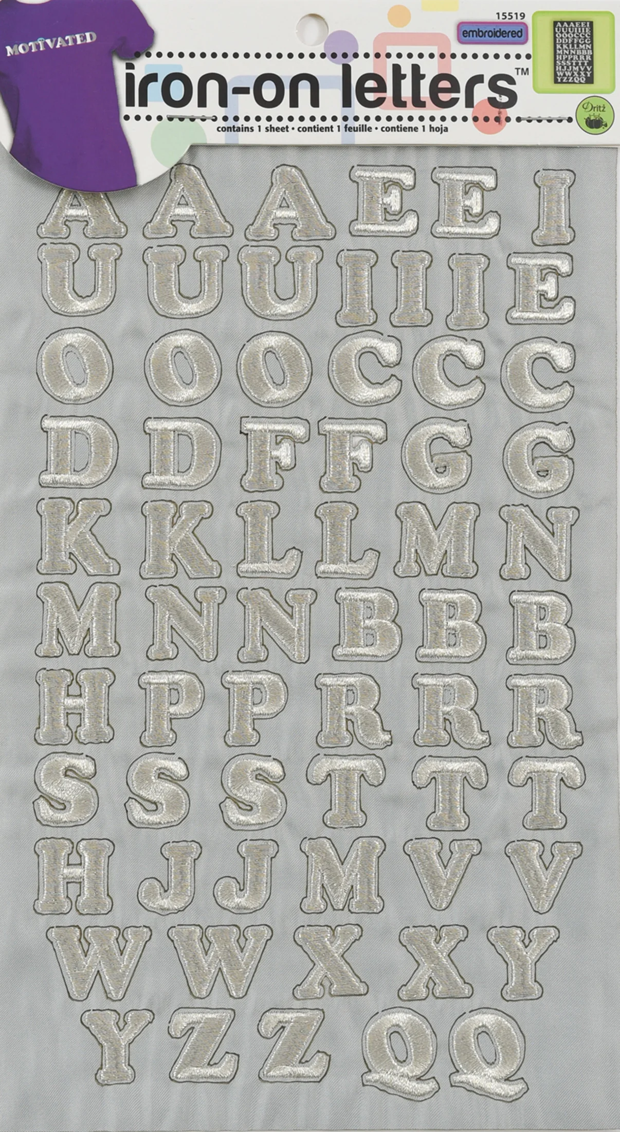 Embroidery Iron-on Letters, 1 Sheet - Image 3