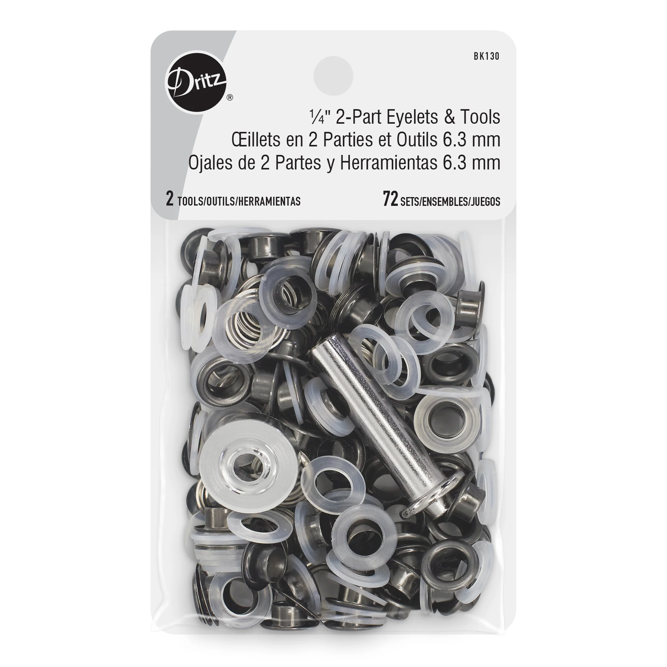 1/4" 2-Part Eyelets & Tools, 72 Sets