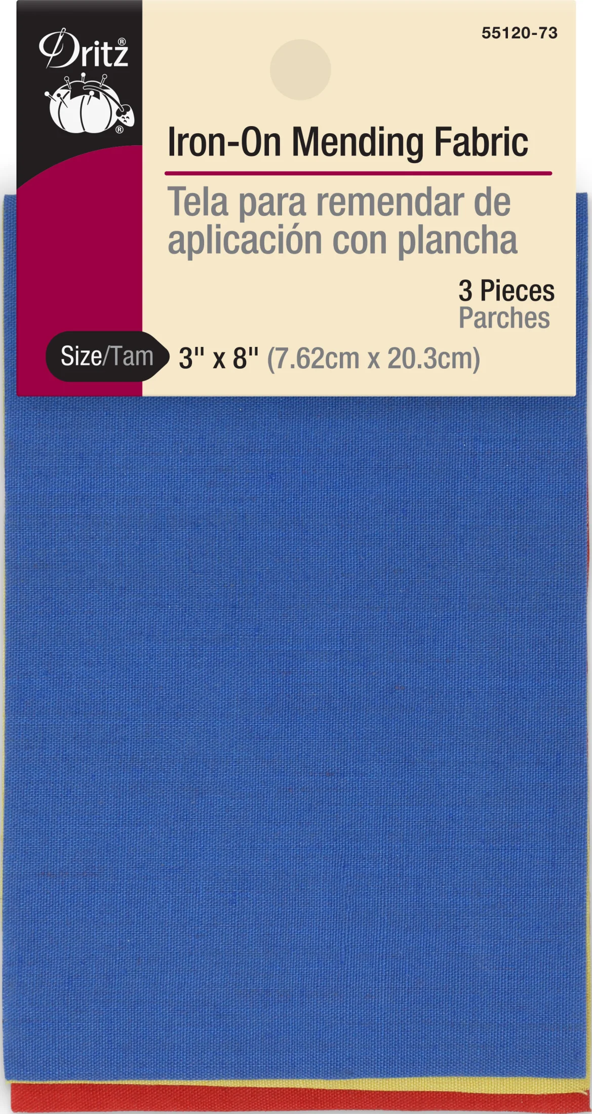Iron-On Mending Fabric, 3" x 8"