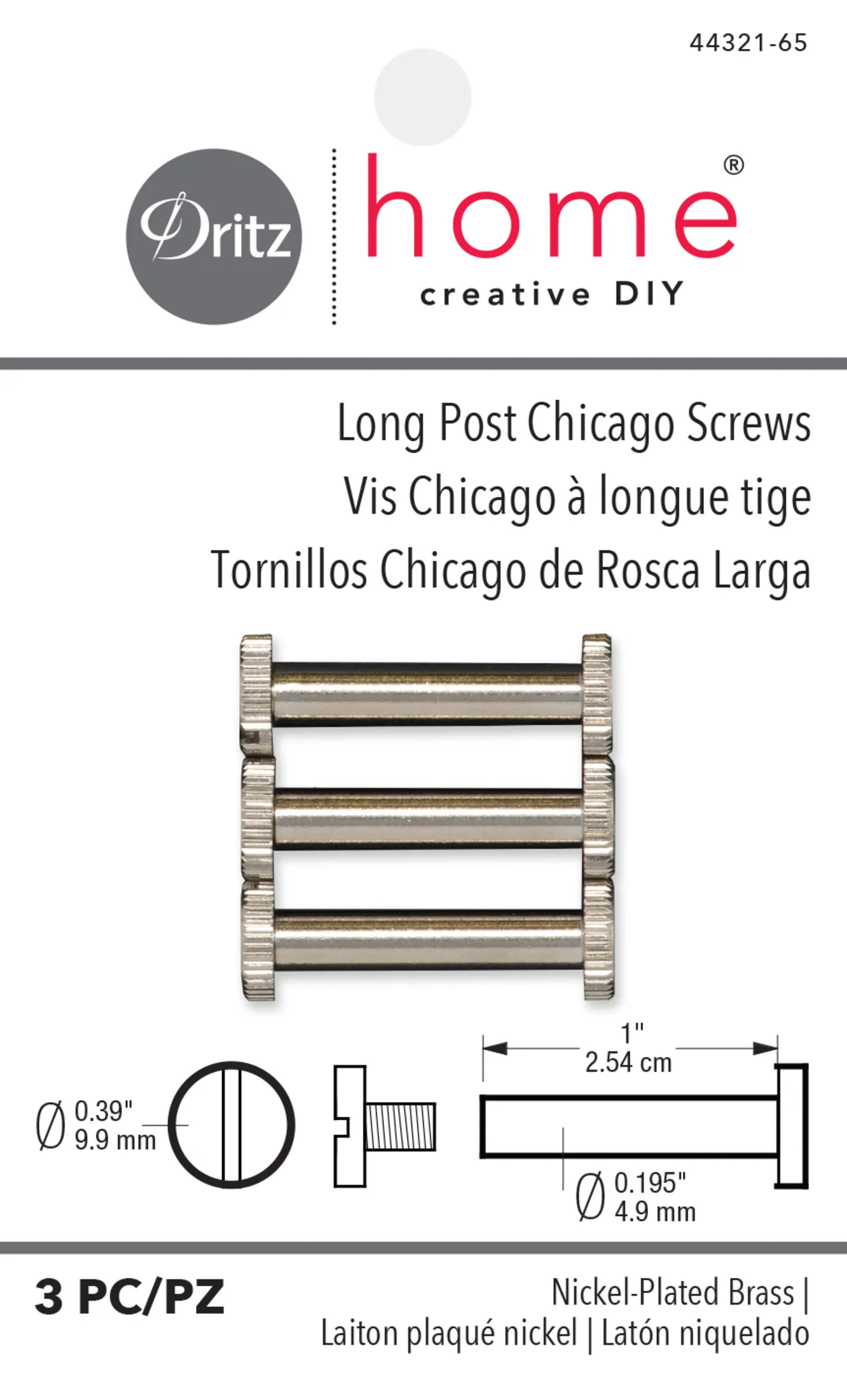 Long Post Chicago Screws, 3 pc - Image 6
