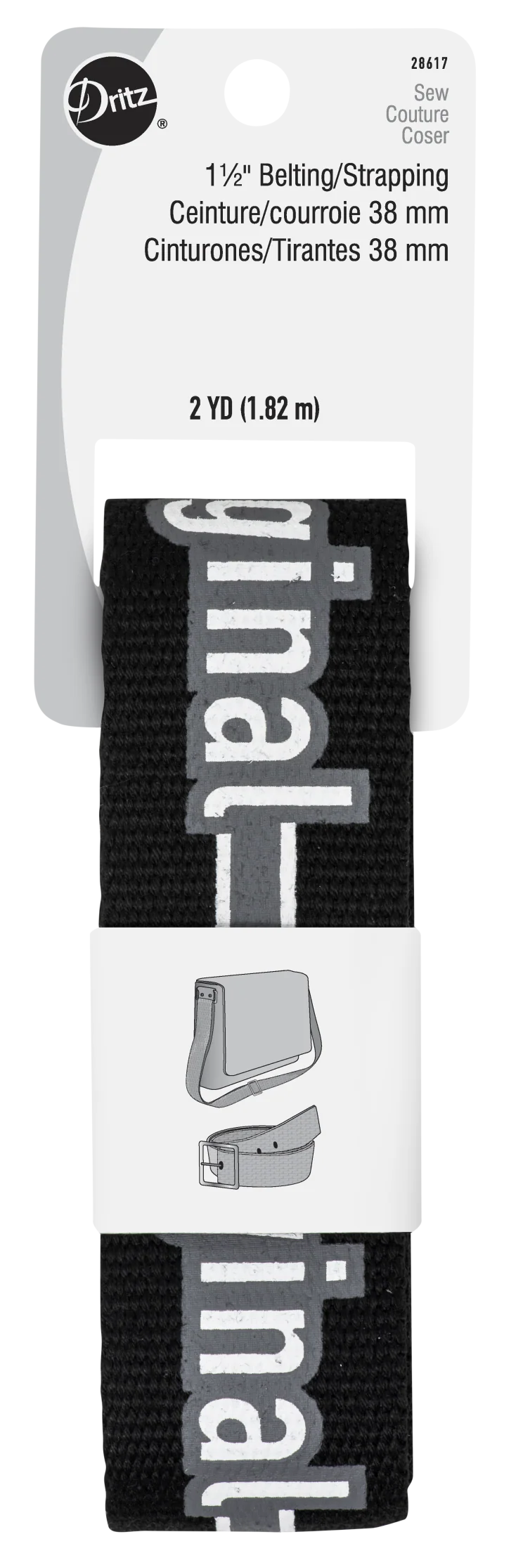 1-1/2" Message Polyester Belting & Strapping, 2 yd