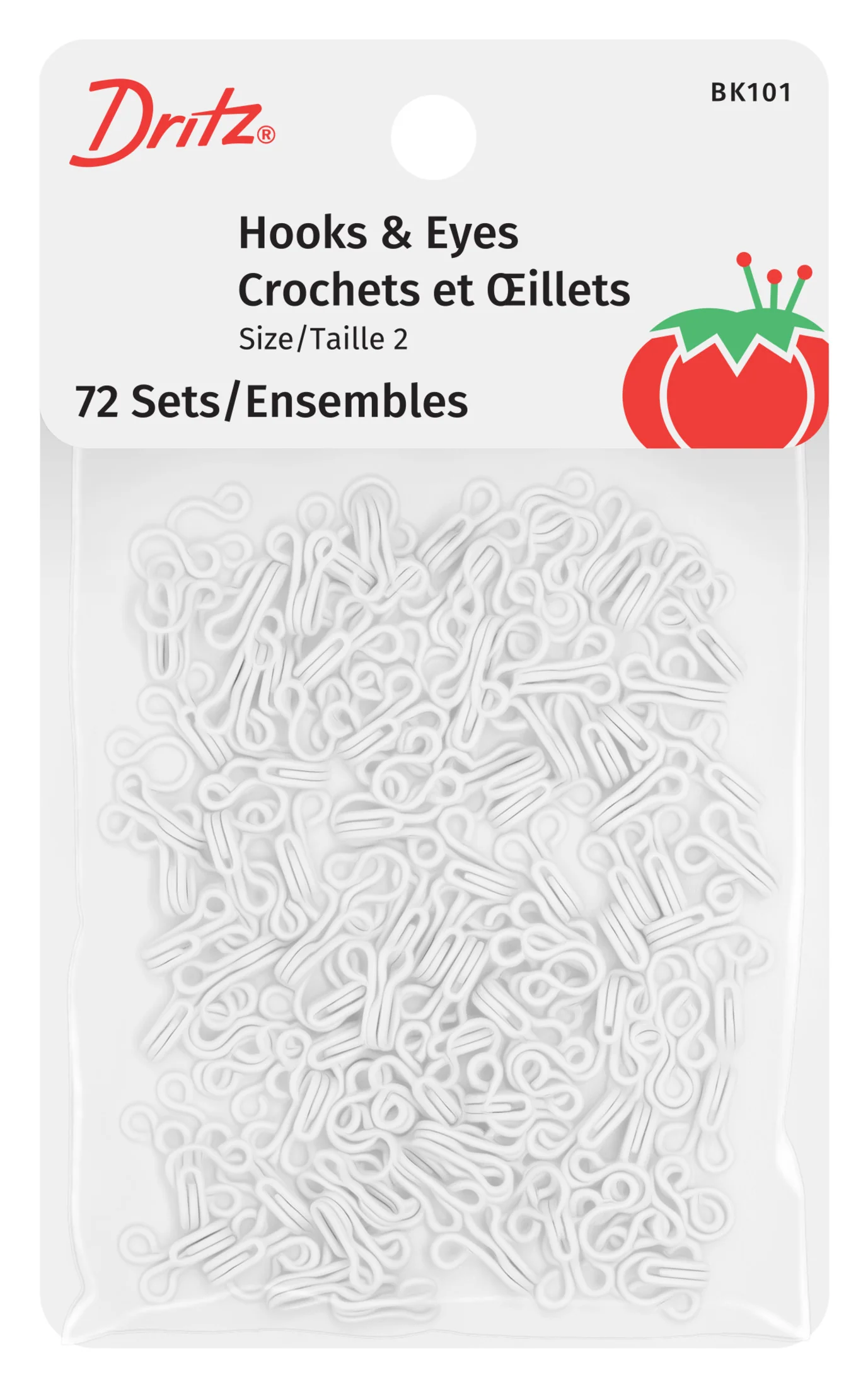 Hooks & Eyes, 72 Sets, White - Image 6