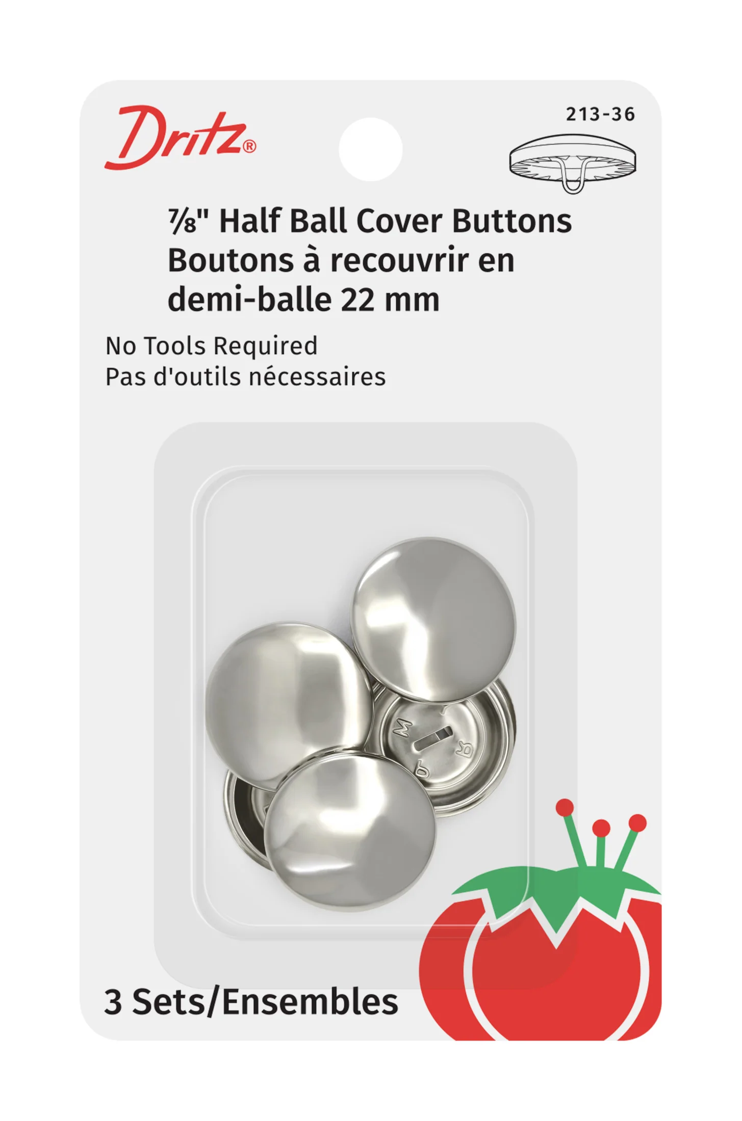 Half Ball Cover Buttons, Nickel - Image 13
