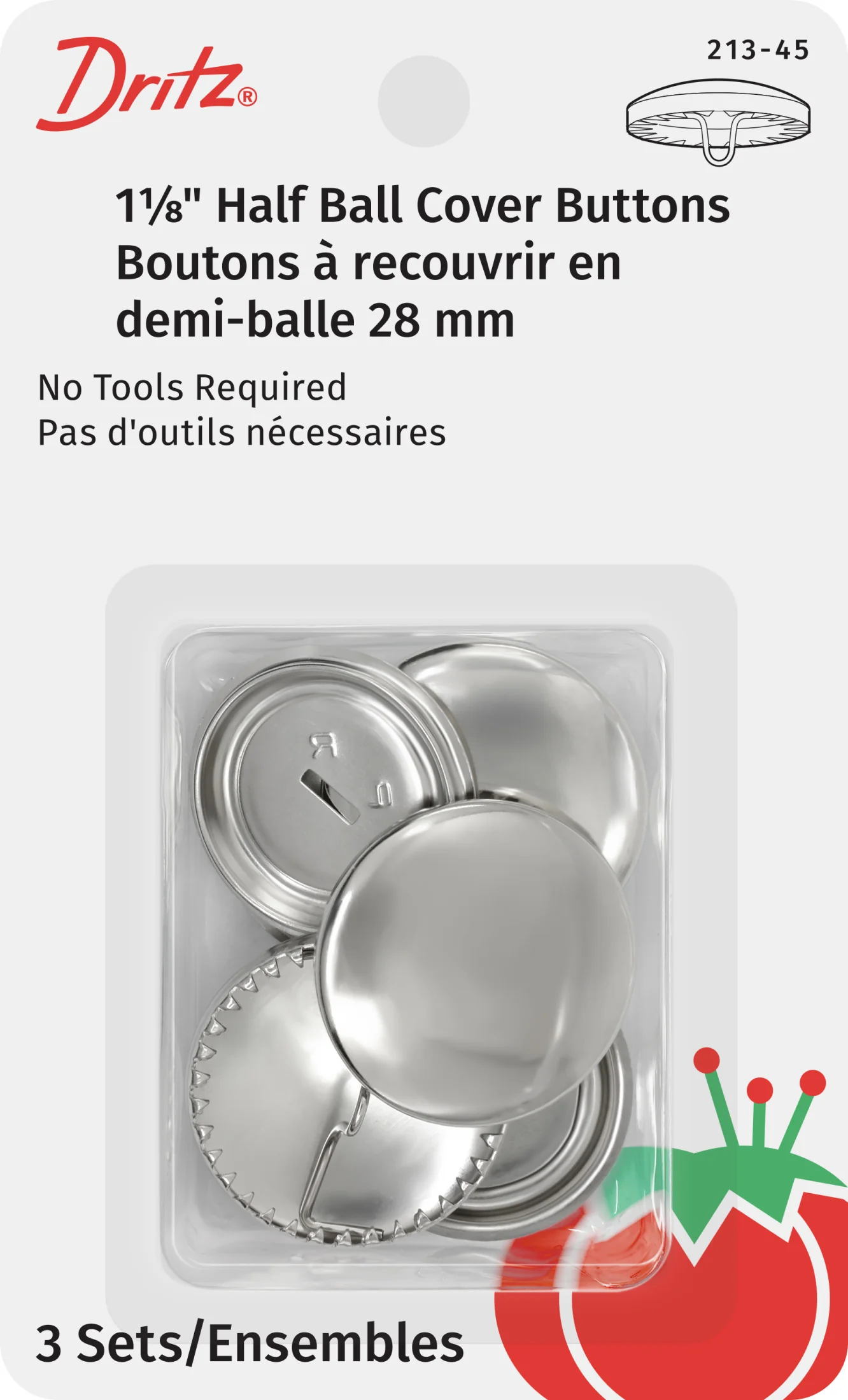 Half Ball Cover Buttons, Nickel - Image 17