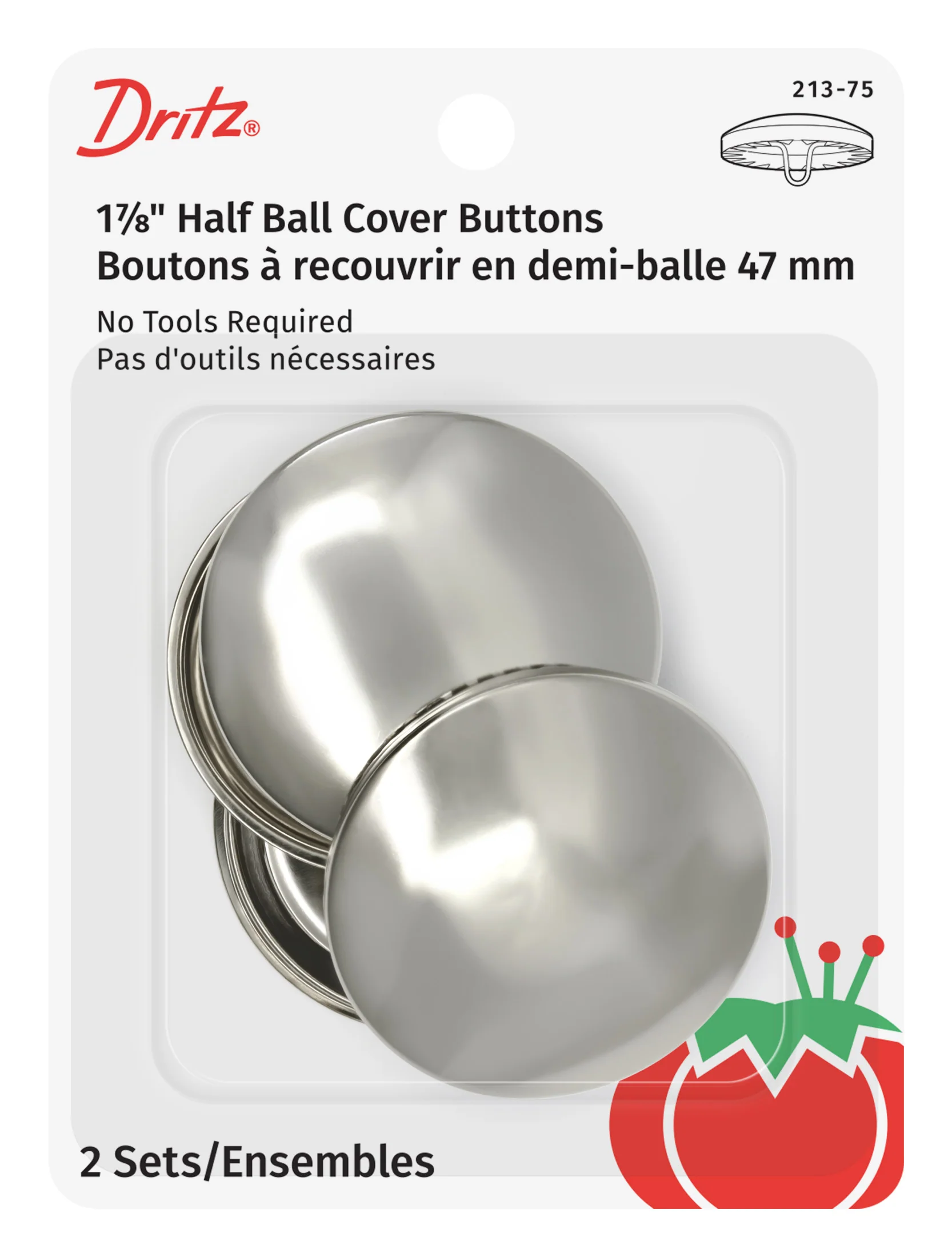 Half Ball Cover Buttons, Nickel - Image 25