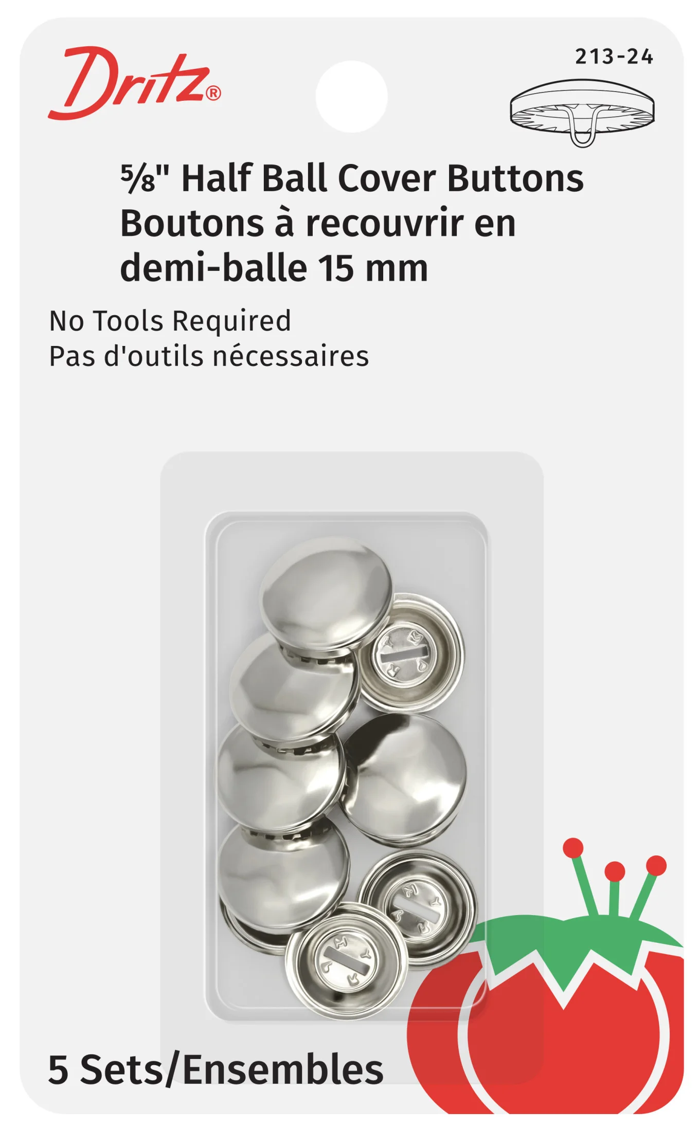 Half Ball Cover Buttons, Nickel - Image 5