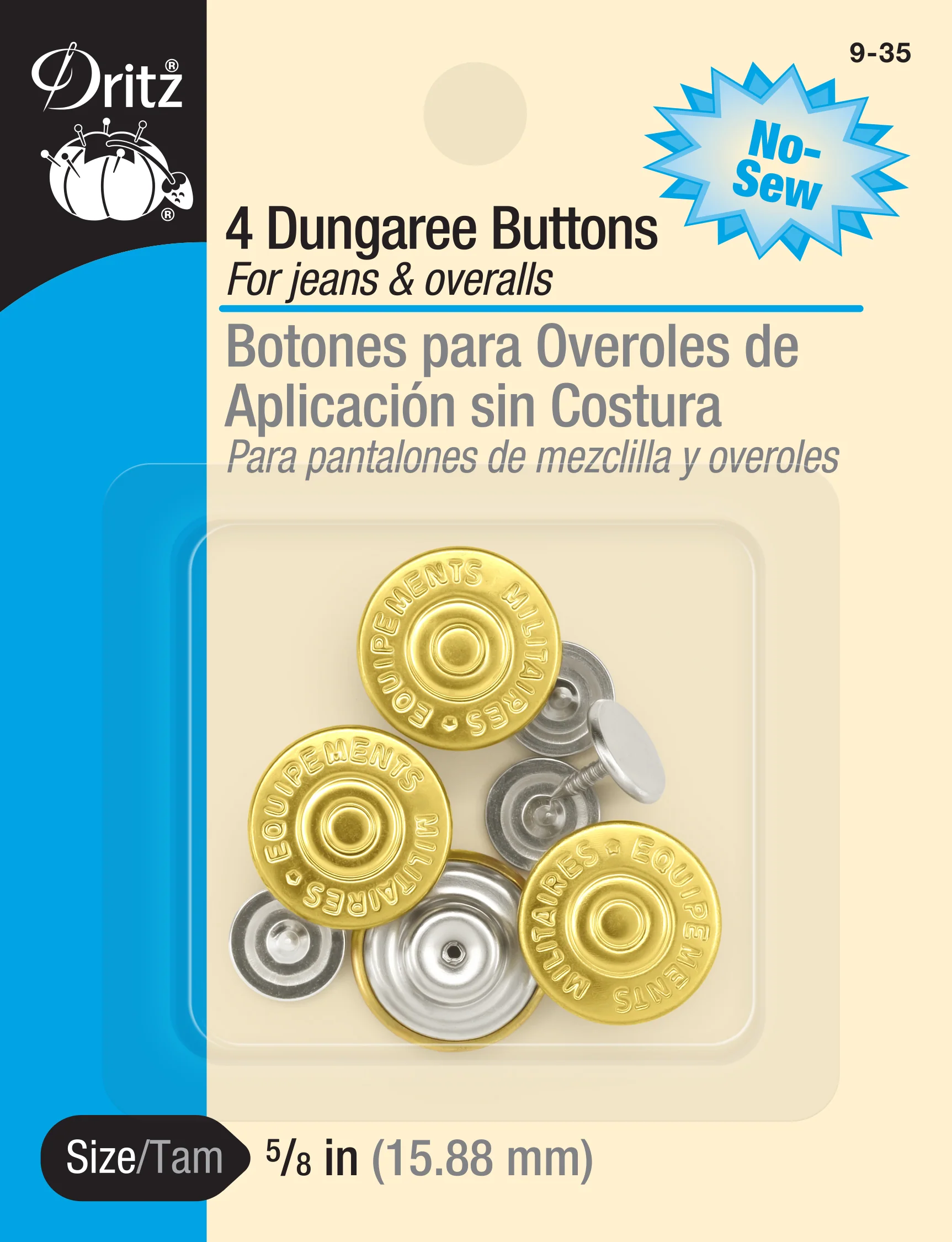 5/8" Dungaree Buttons, 4 pc - Image 7