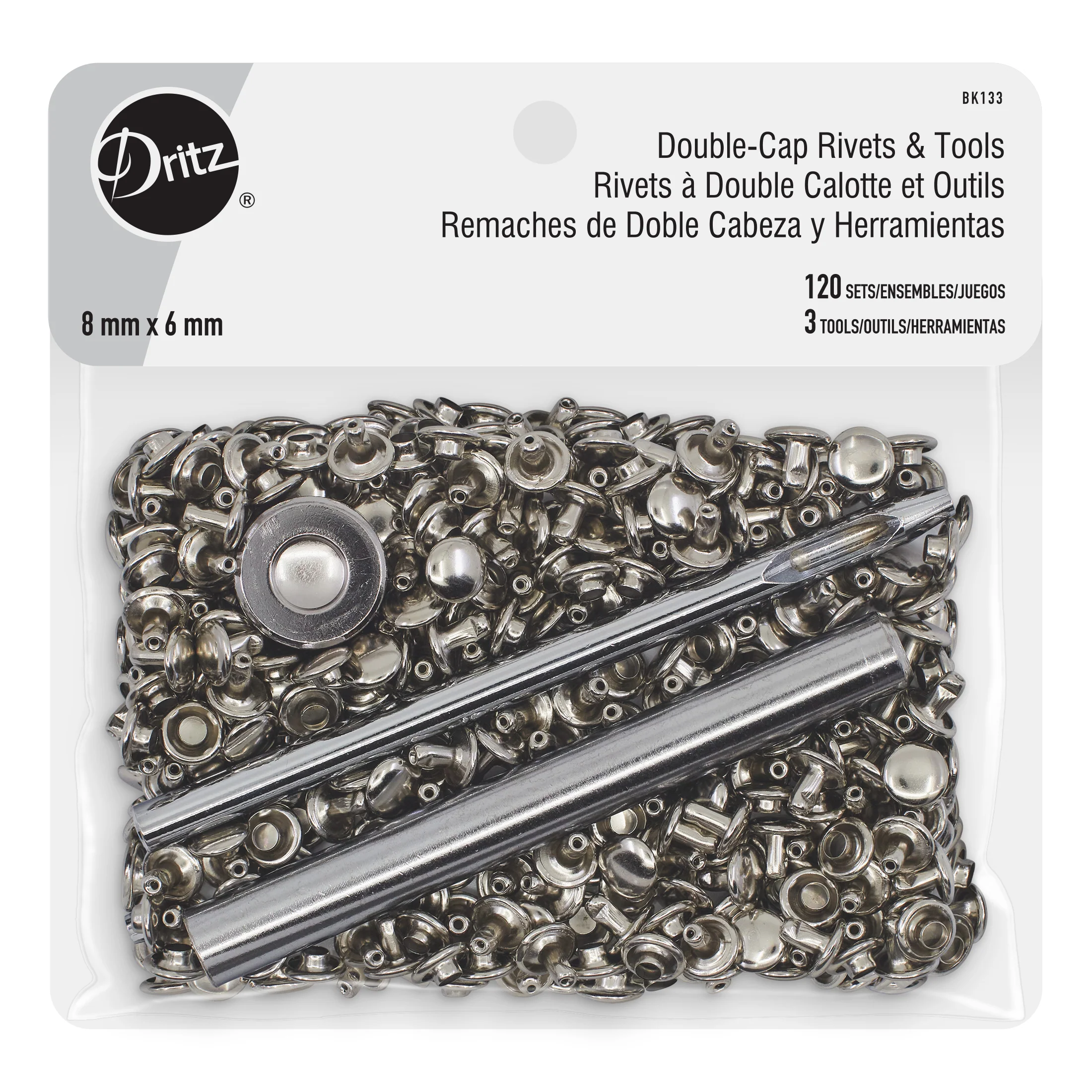 Double-Cap Rivets & Tools, 120 Sets - Image 10