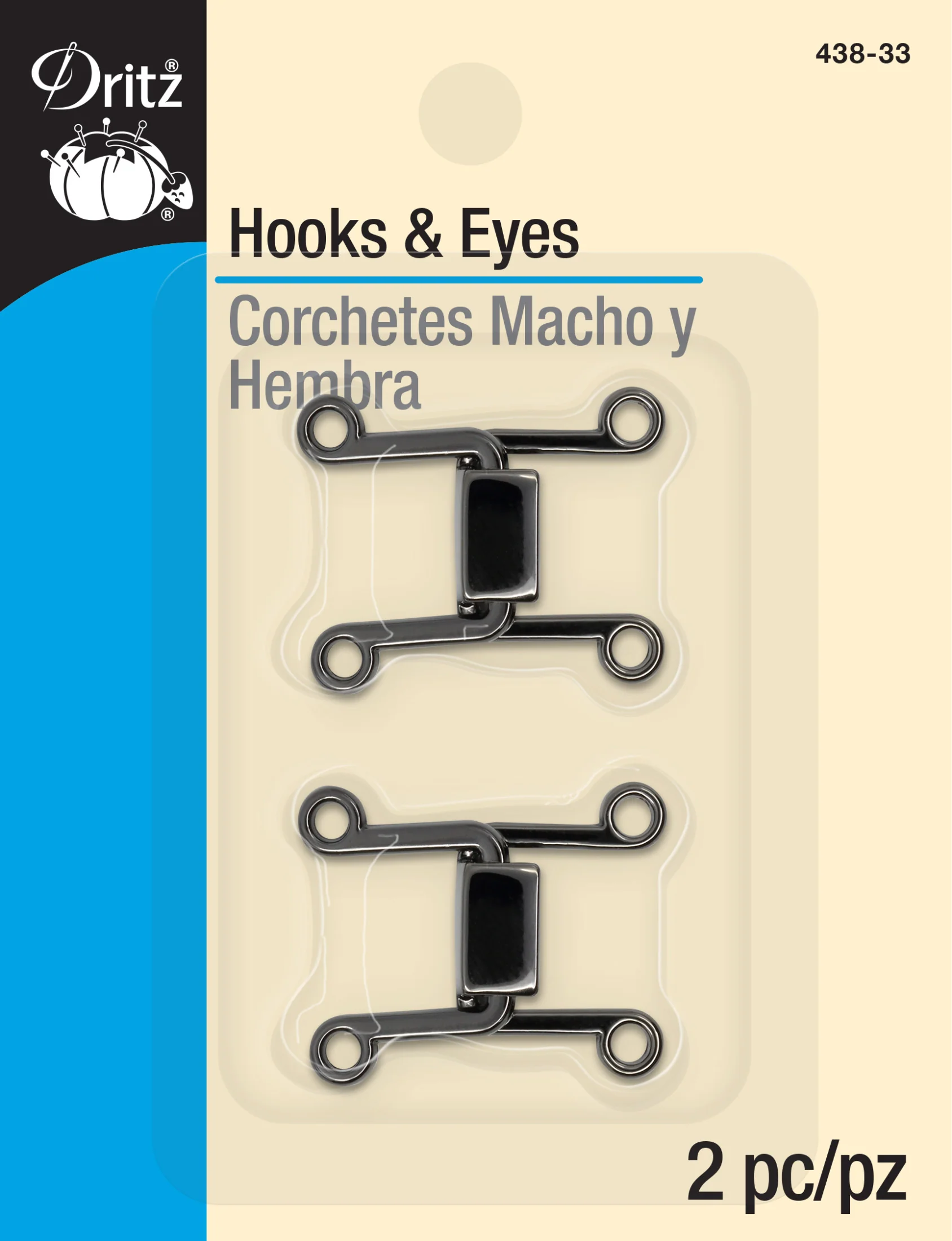Hooks & Eyes, 2 Sets