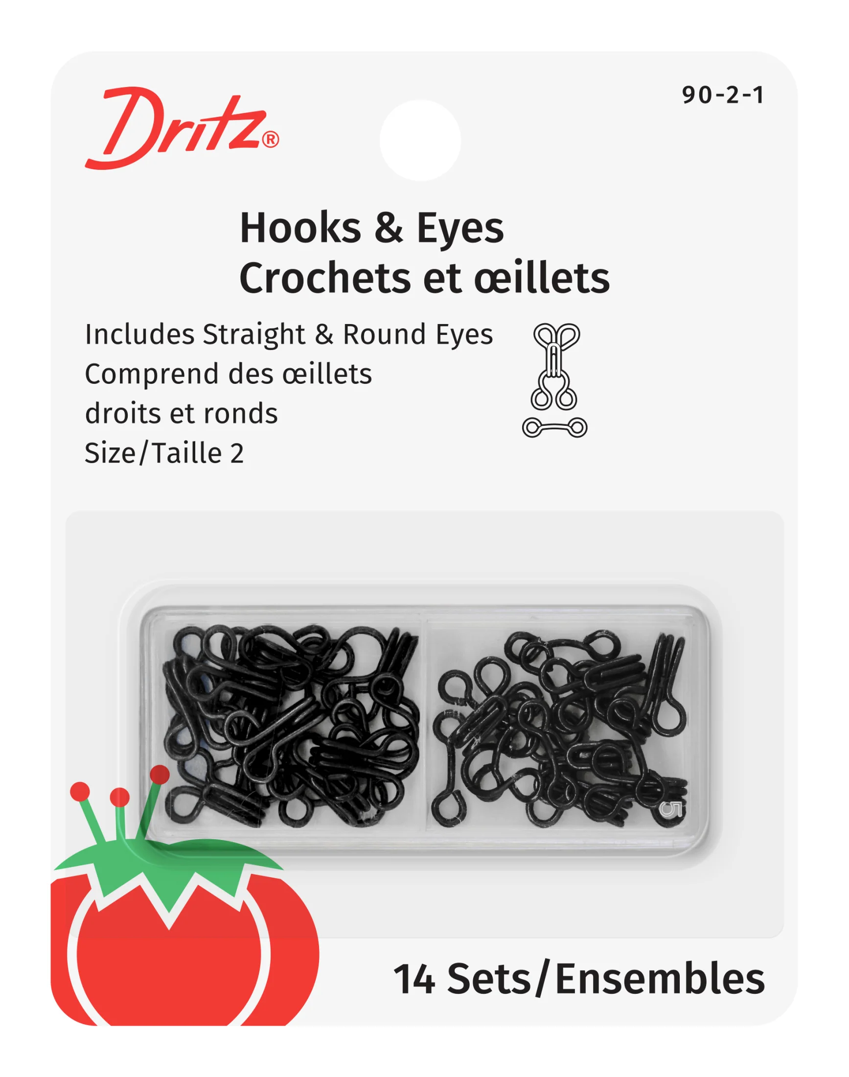 Hooks & Eyes, 14 pc, Black - Image 11