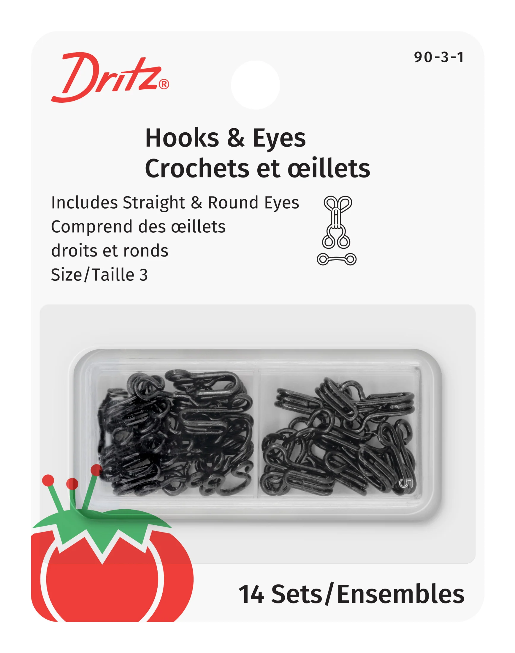 Hooks & Eyes, 14 pc, Black - Image 16