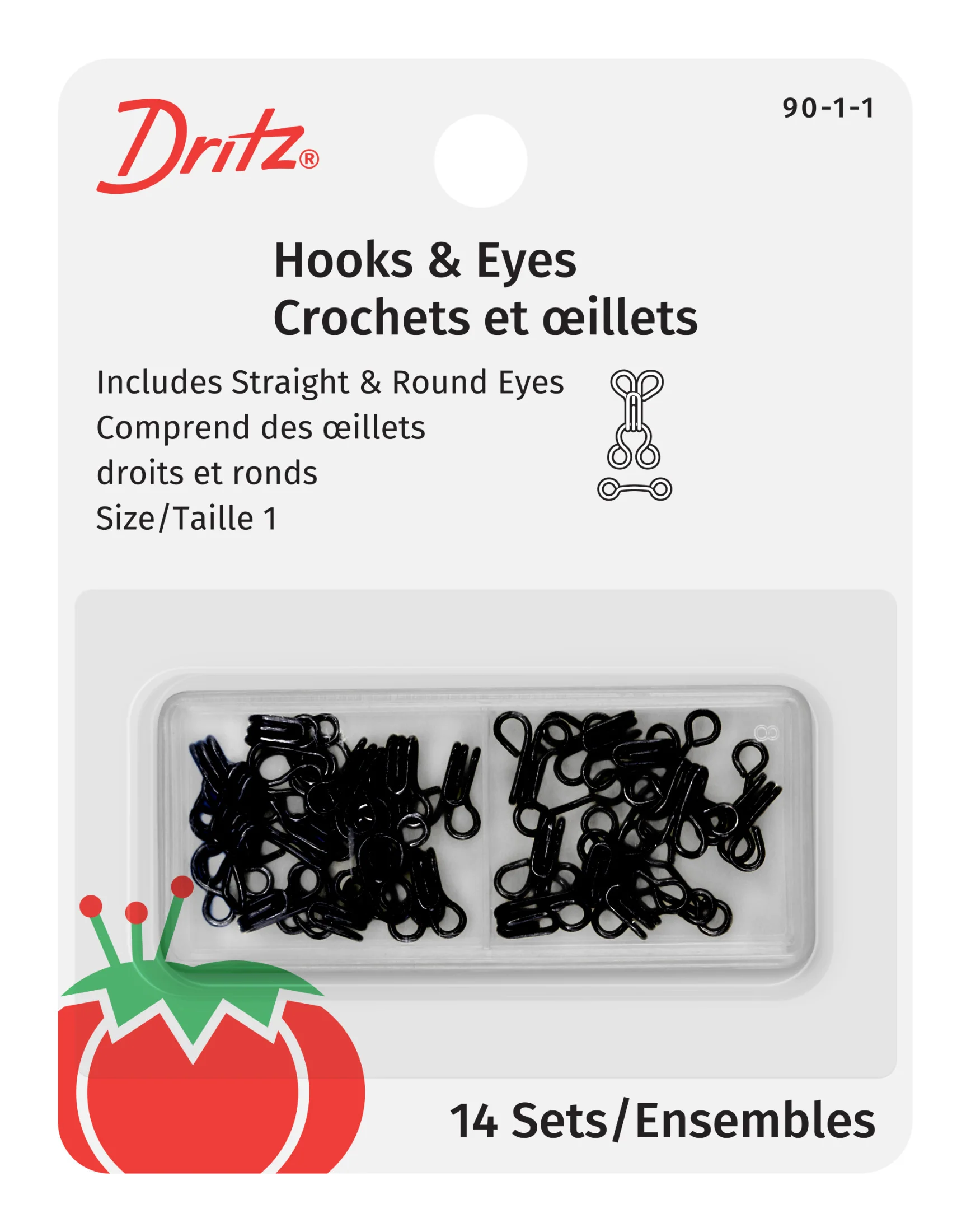 Hooks & Eyes, 14 pc, Black - Image 6