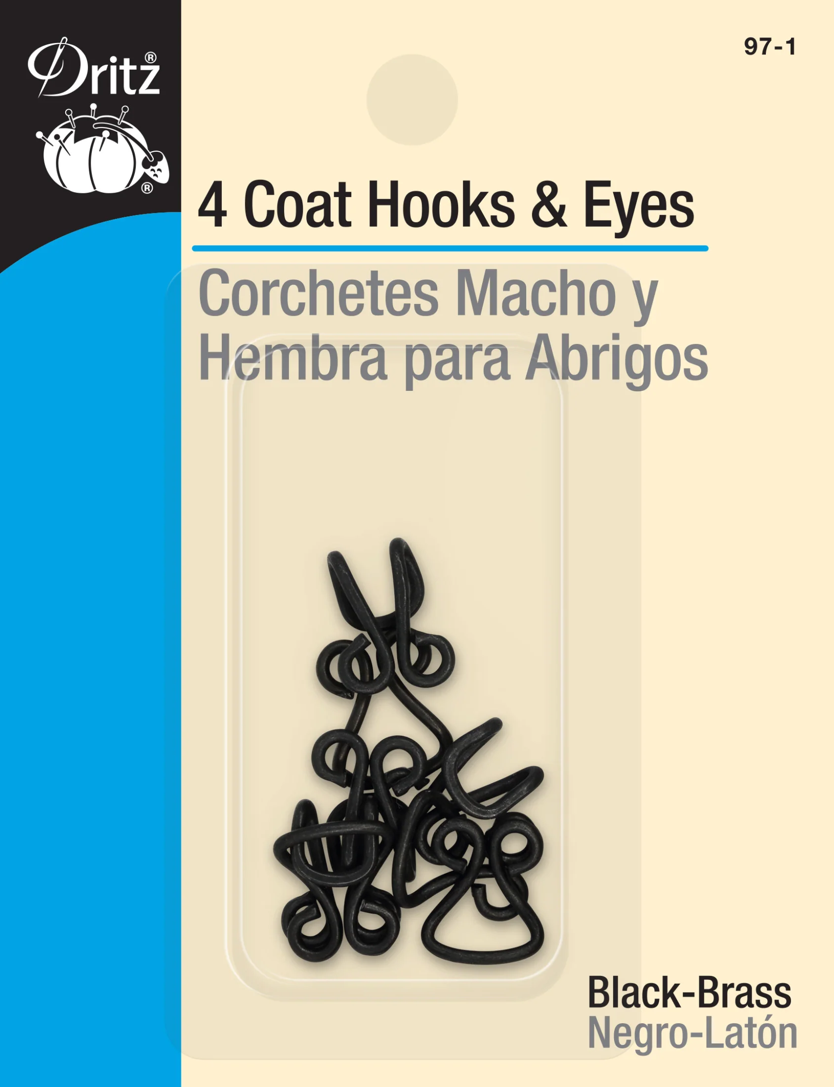 Coat Hooks & Eyes, 4 pc