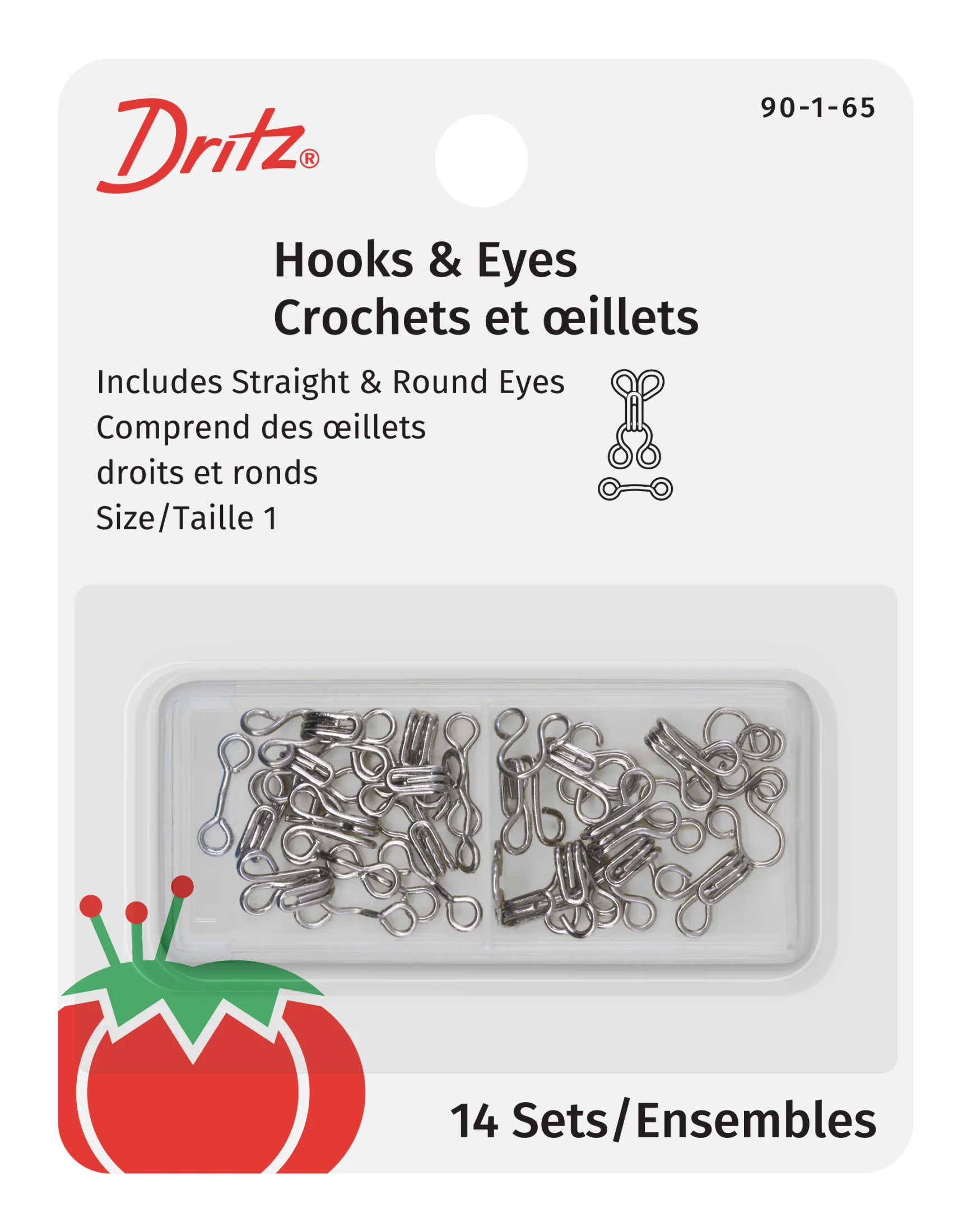 Hooks & Eyes, 14 pc, Nickel - Image 6