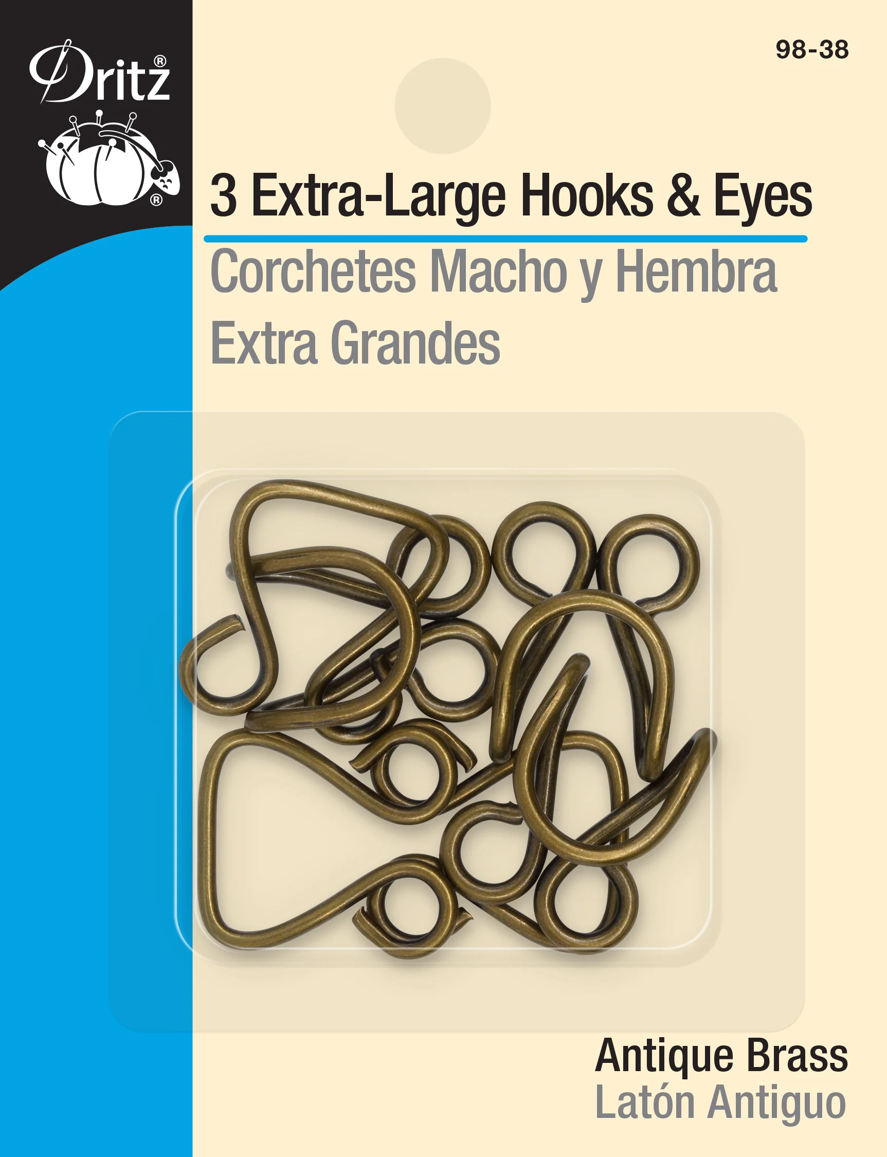 Extra-Large Hooks & Eyes, 3 Sets