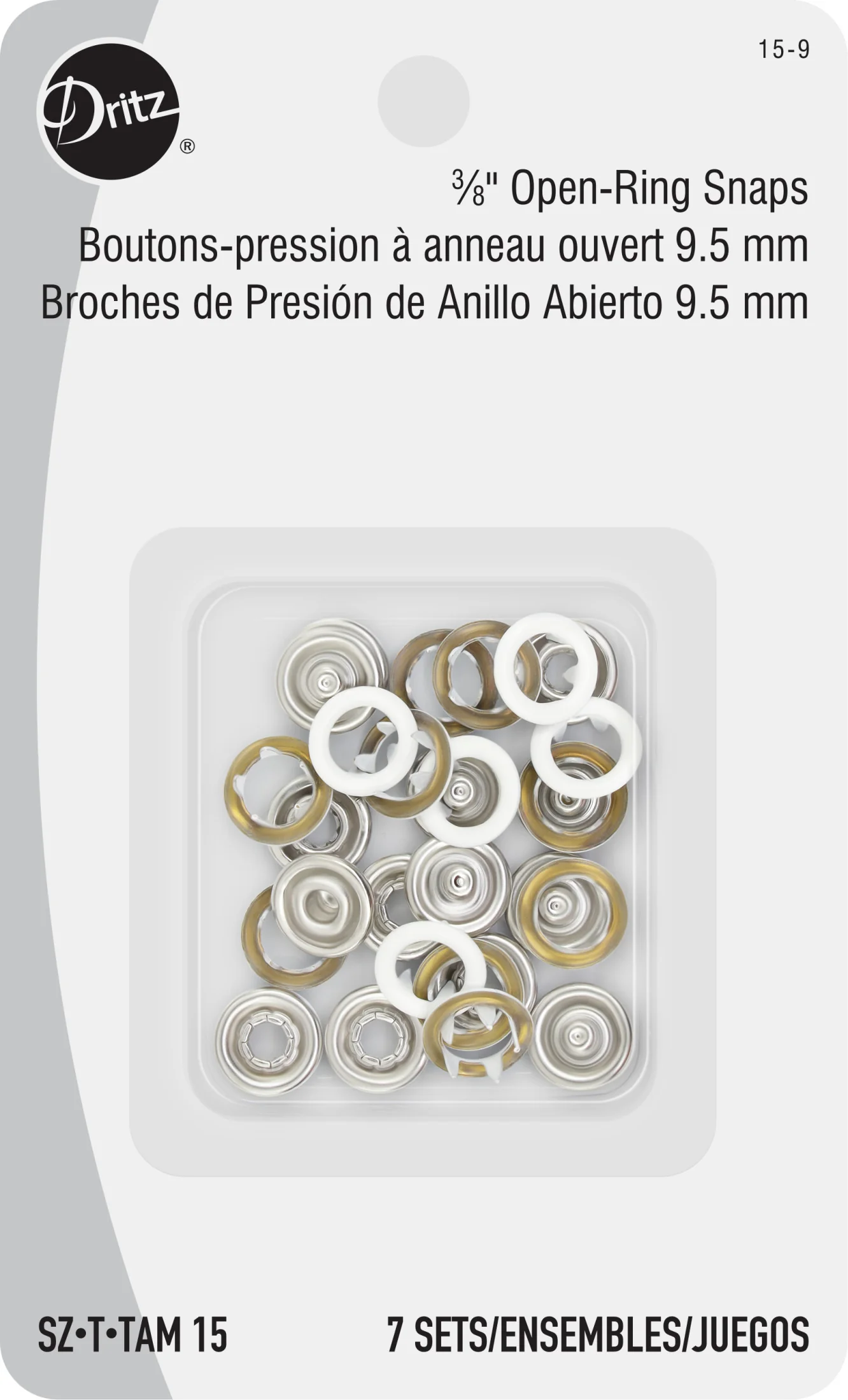 3/8" Snap Fasteners, 7 Sets