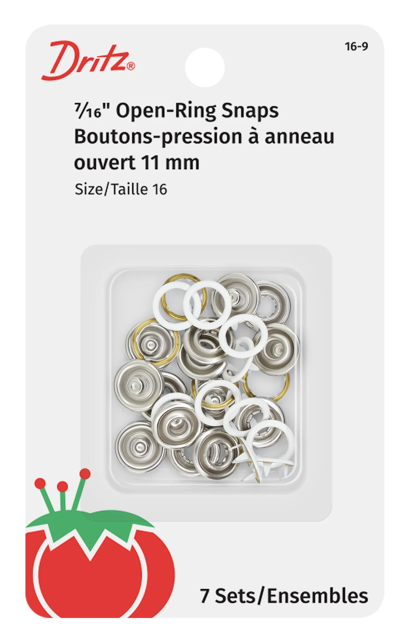 7/16" Snap Fasteners, 7 Sets