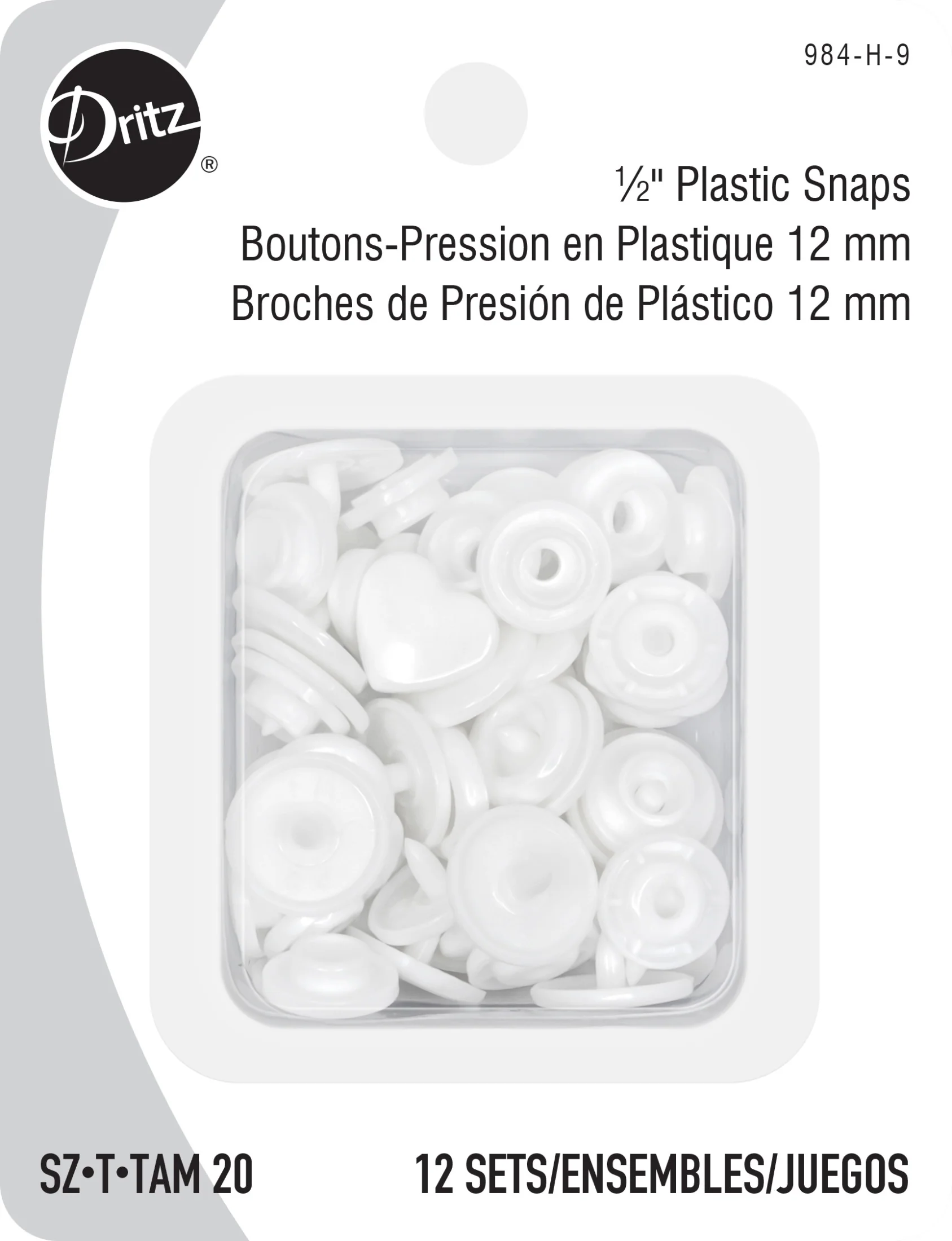 Plastic Color Heart Snaps, 12 Sets