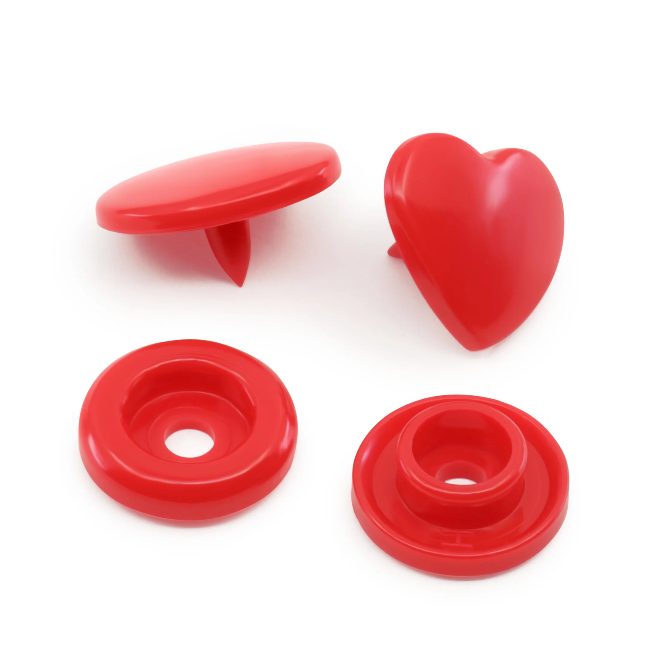 Plastic Color Heart Snaps, 12 Sets - Image 10