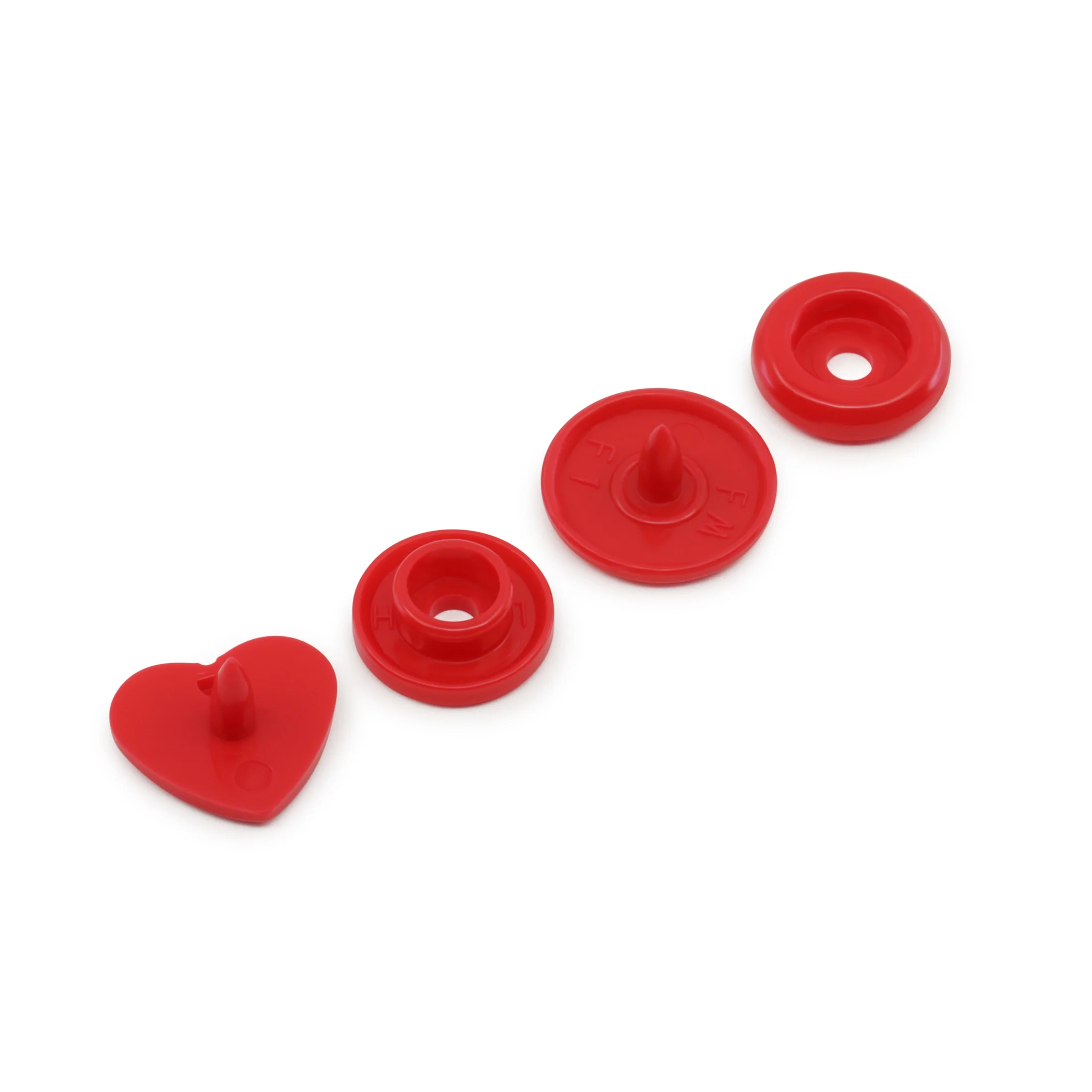 Plastic Color Heart Snaps, 12 Sets - Image 11