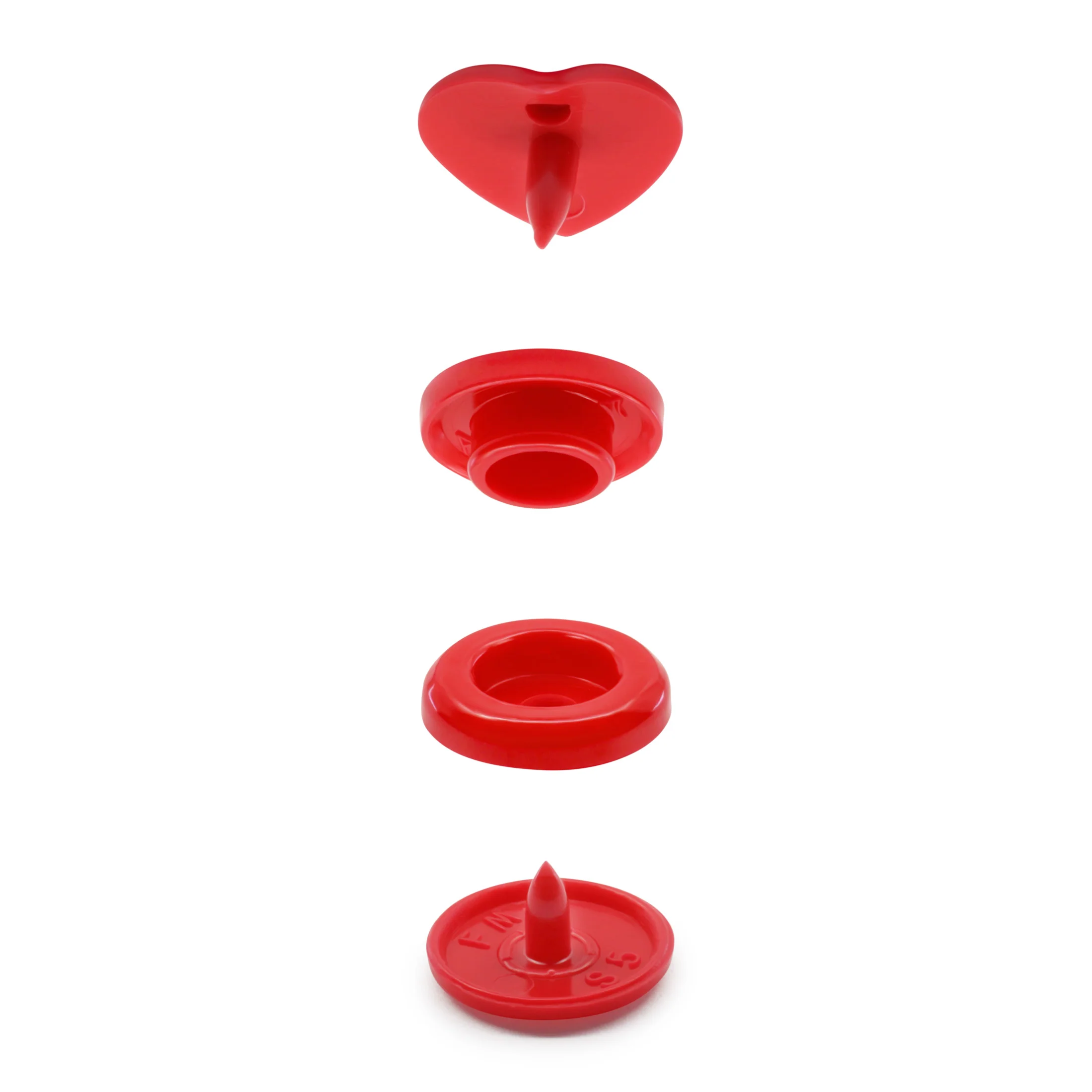 Plastic Color Heart Snaps, 12 Sets - Image 12