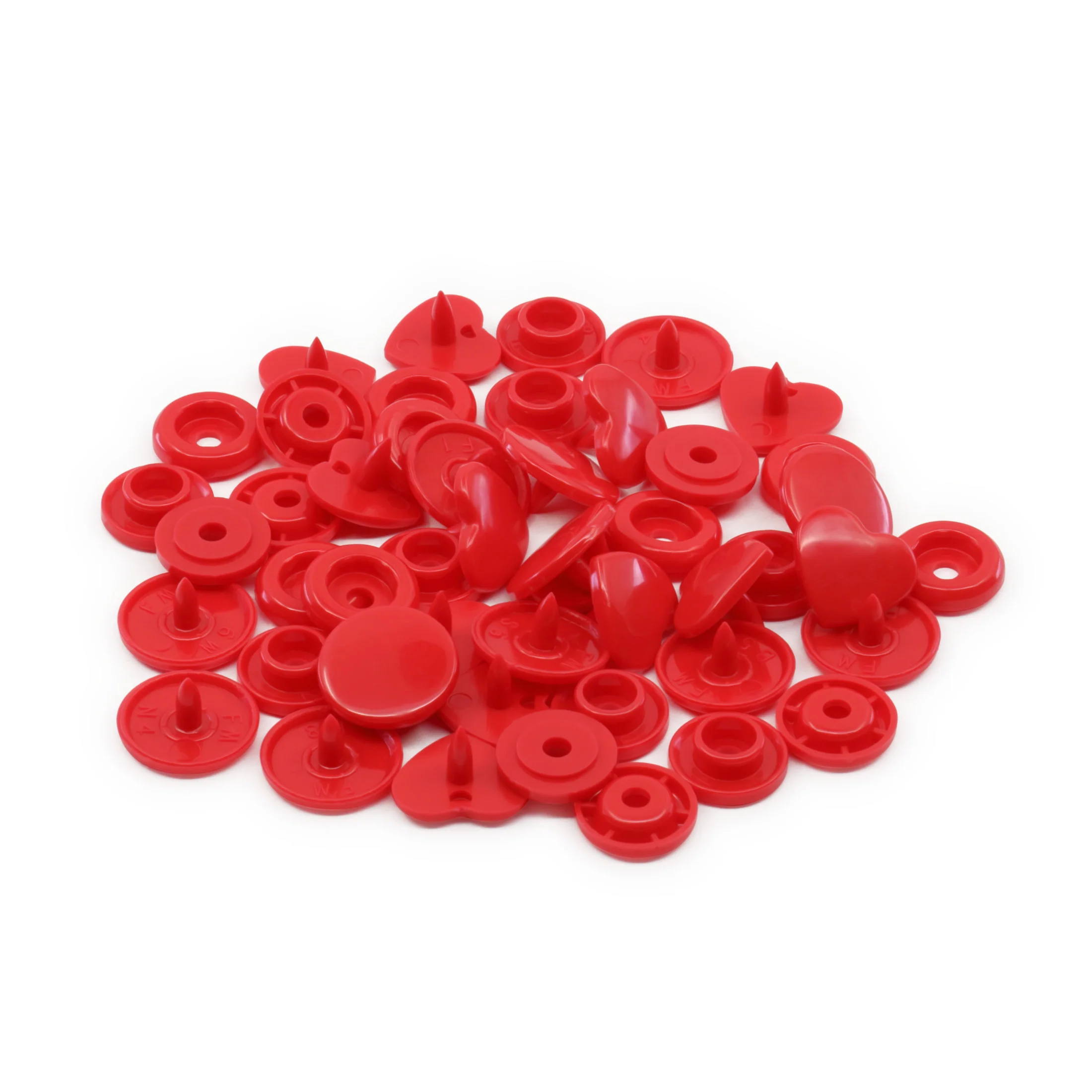 Plastic Color Heart Snaps, 12 Sets - Image 13