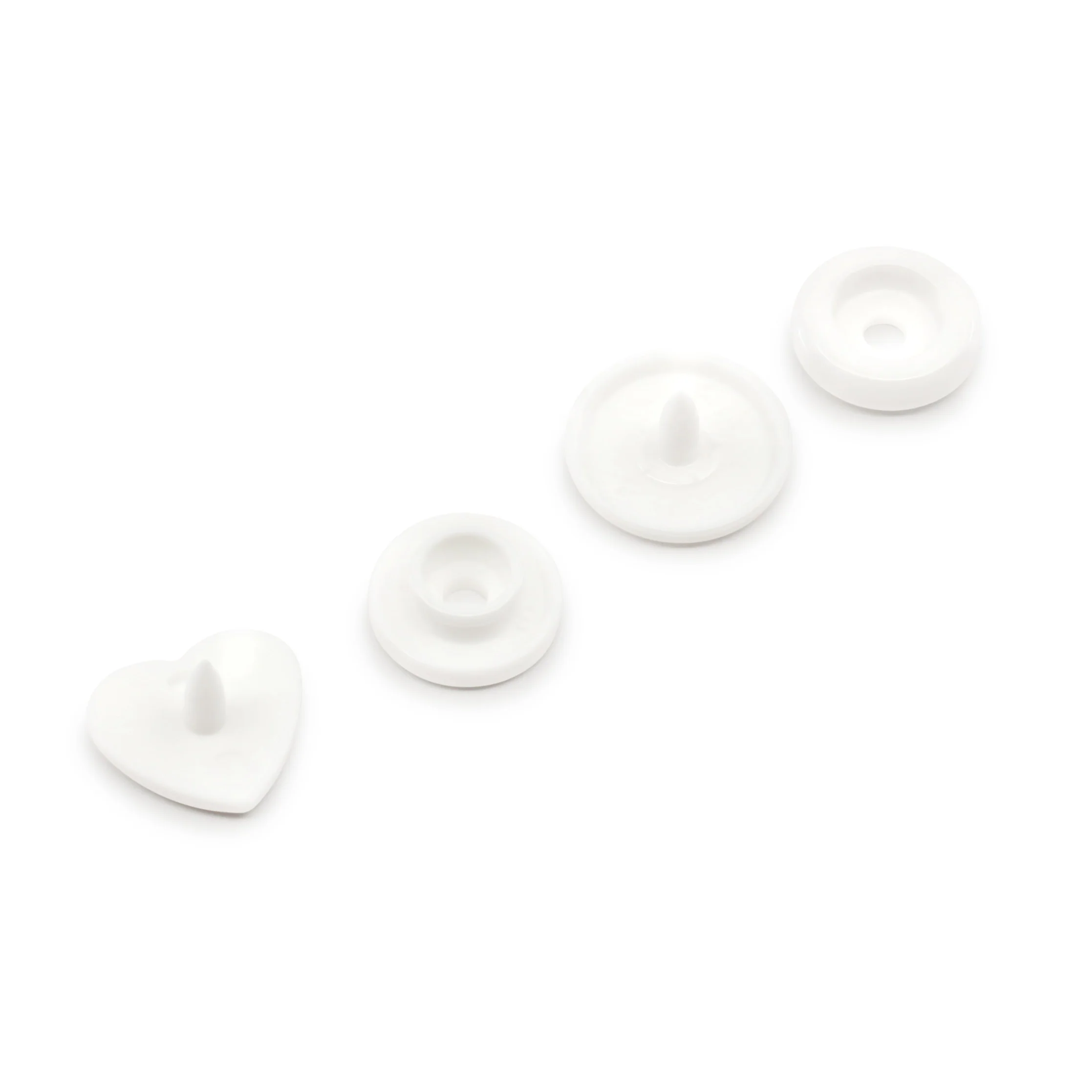 Plastic Color Heart Snaps, 12 Sets - Image 4