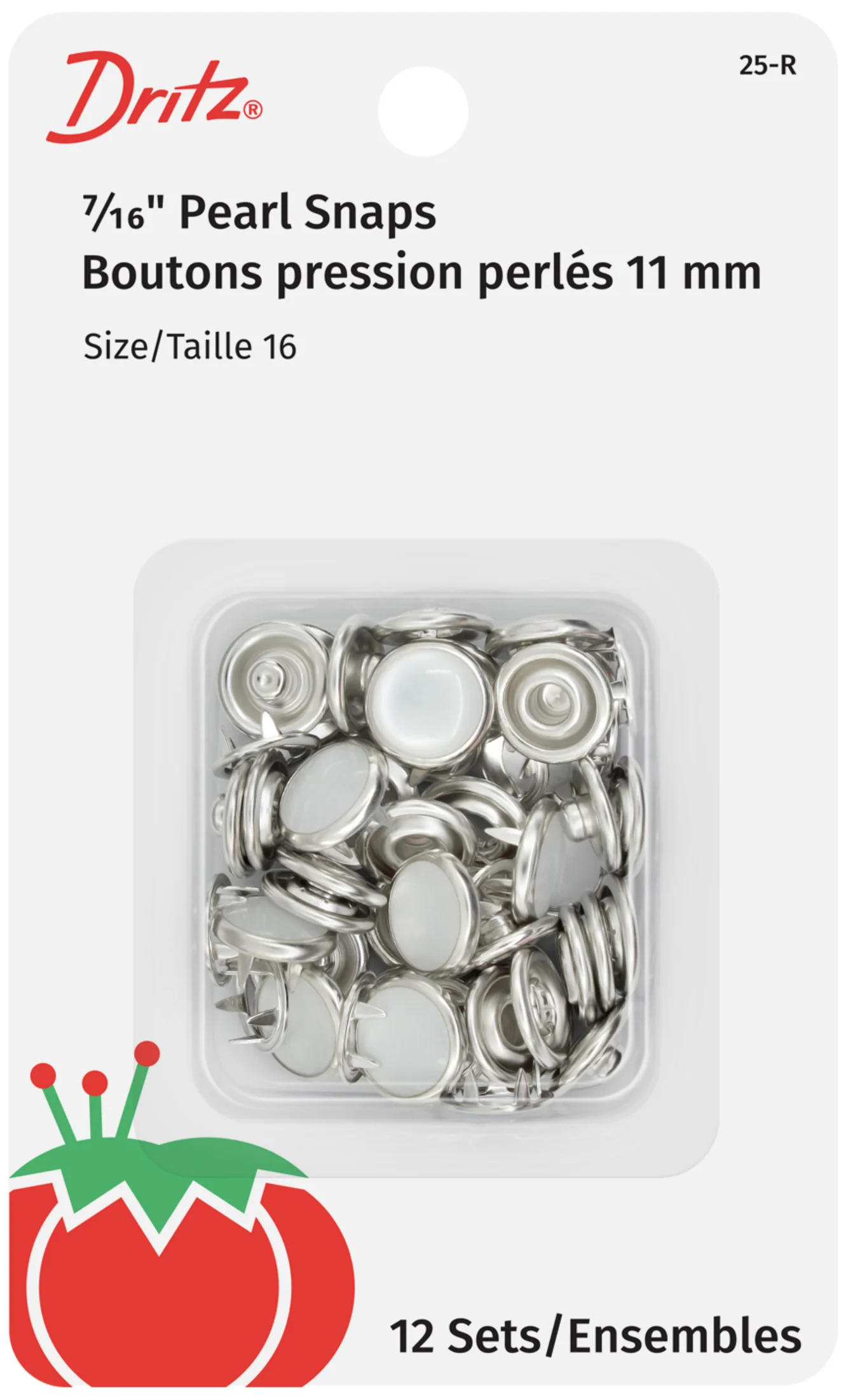 7/16" Pearl Snap Fasteners, 12 Sets