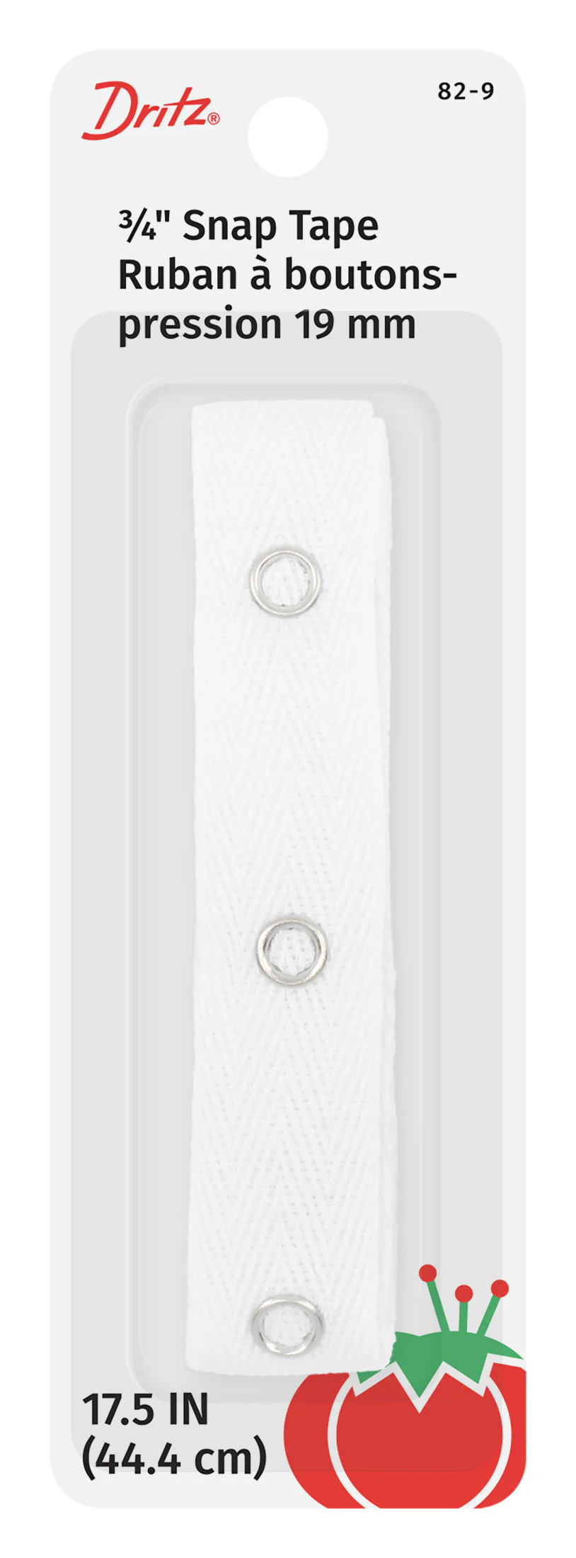 17-1/2" Snap Tape, 12 Snaps