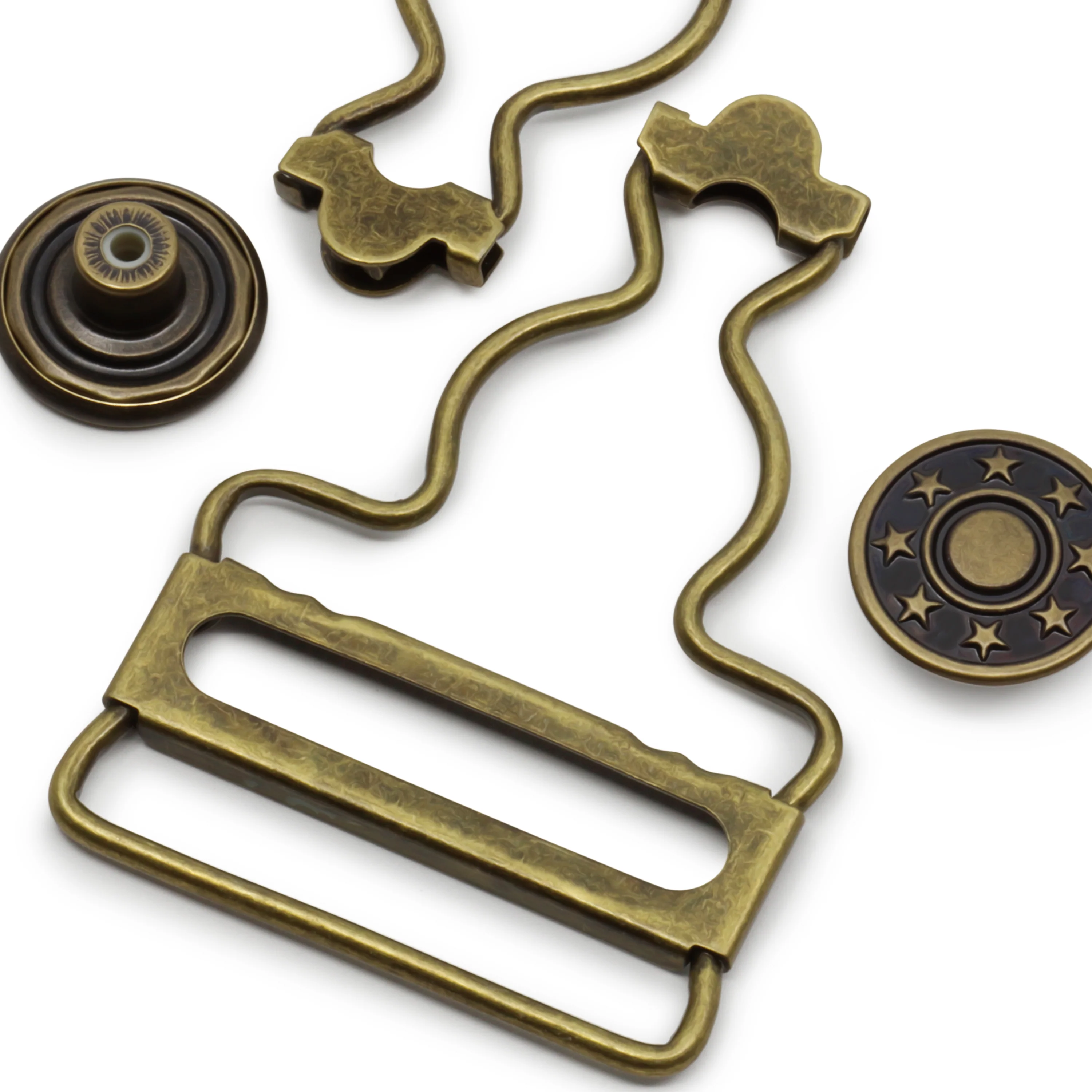 1-1/4" Overall Buckles with No-Sew Buttons - Image 2