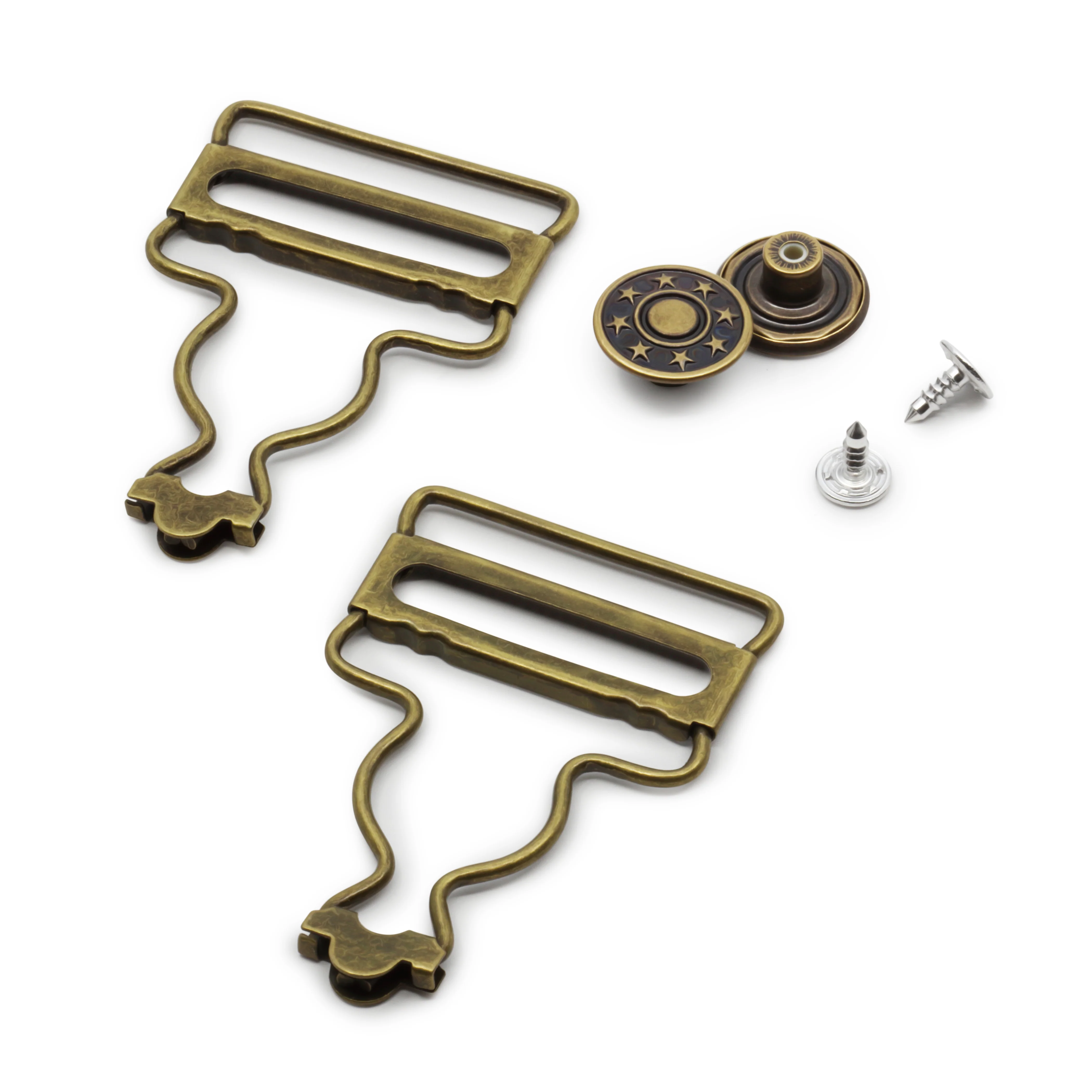 1-1/4" Overall Buckles with No-Sew Buttons - Image 4