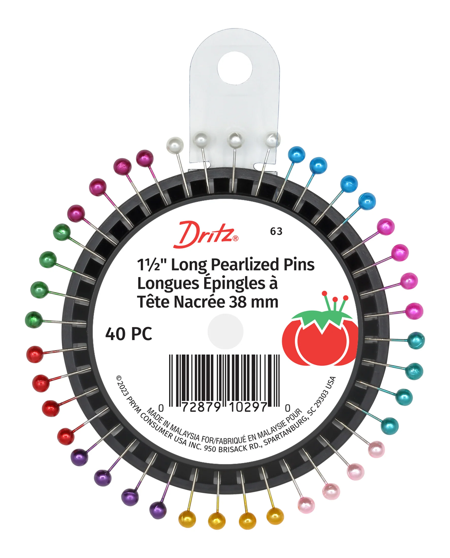 1-1/2" Long Pearlized Pins, Assorted